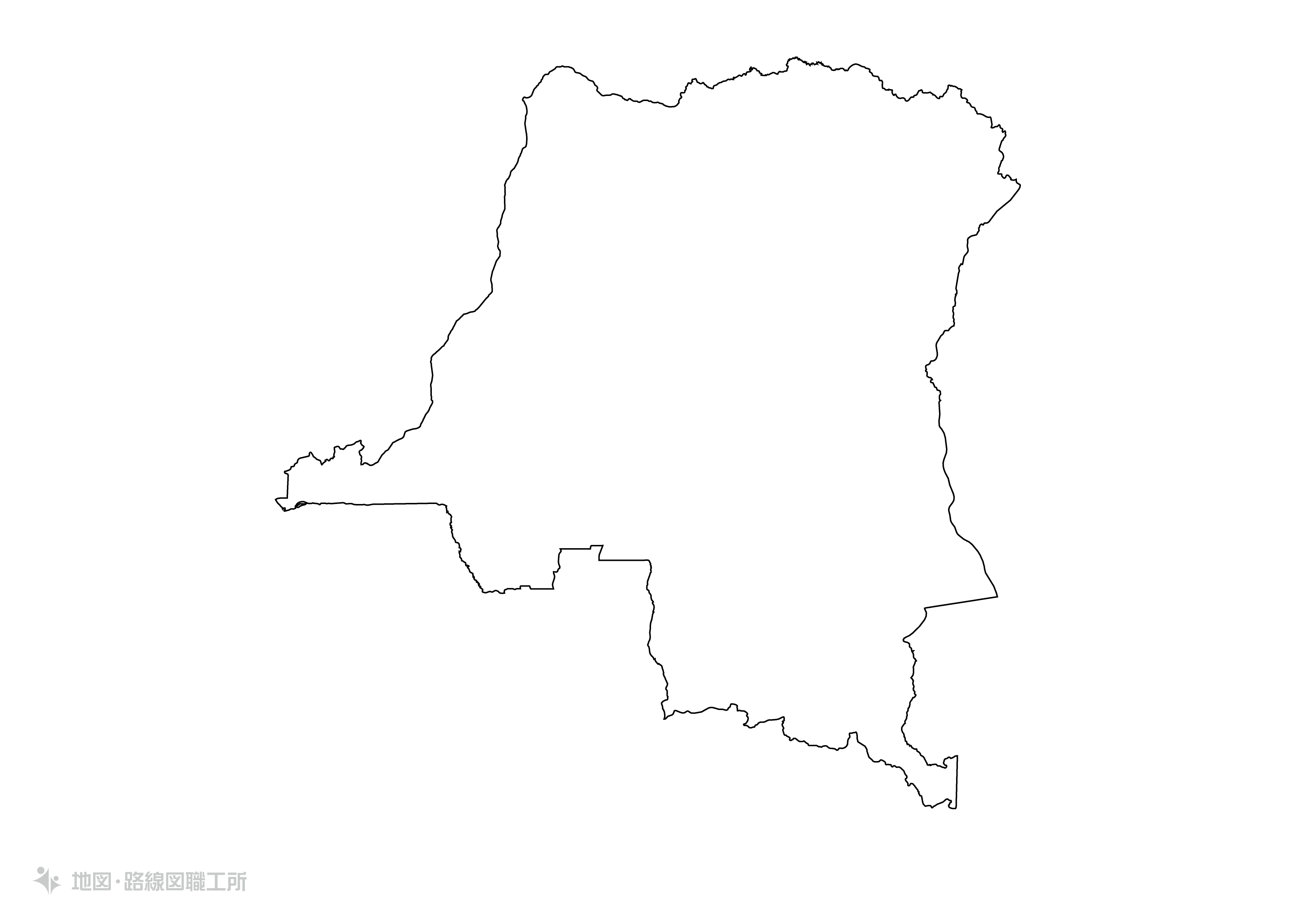 世界の白地図 コンゴ民主共和国 democratic-republic-of-the-congo map