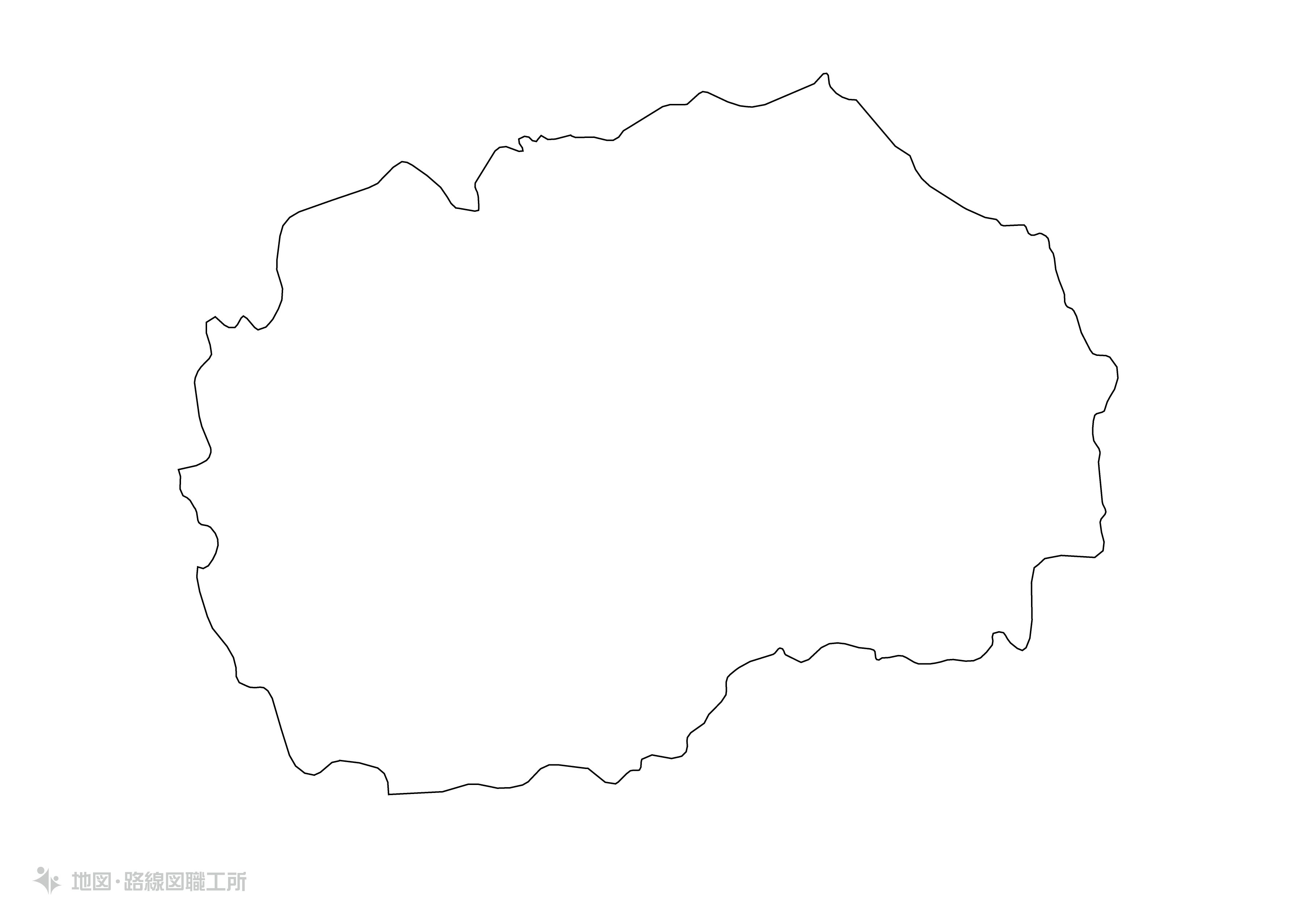 世界の白地図 北マケドニア共和国 former-yugoslav-republic-of-macedonia map