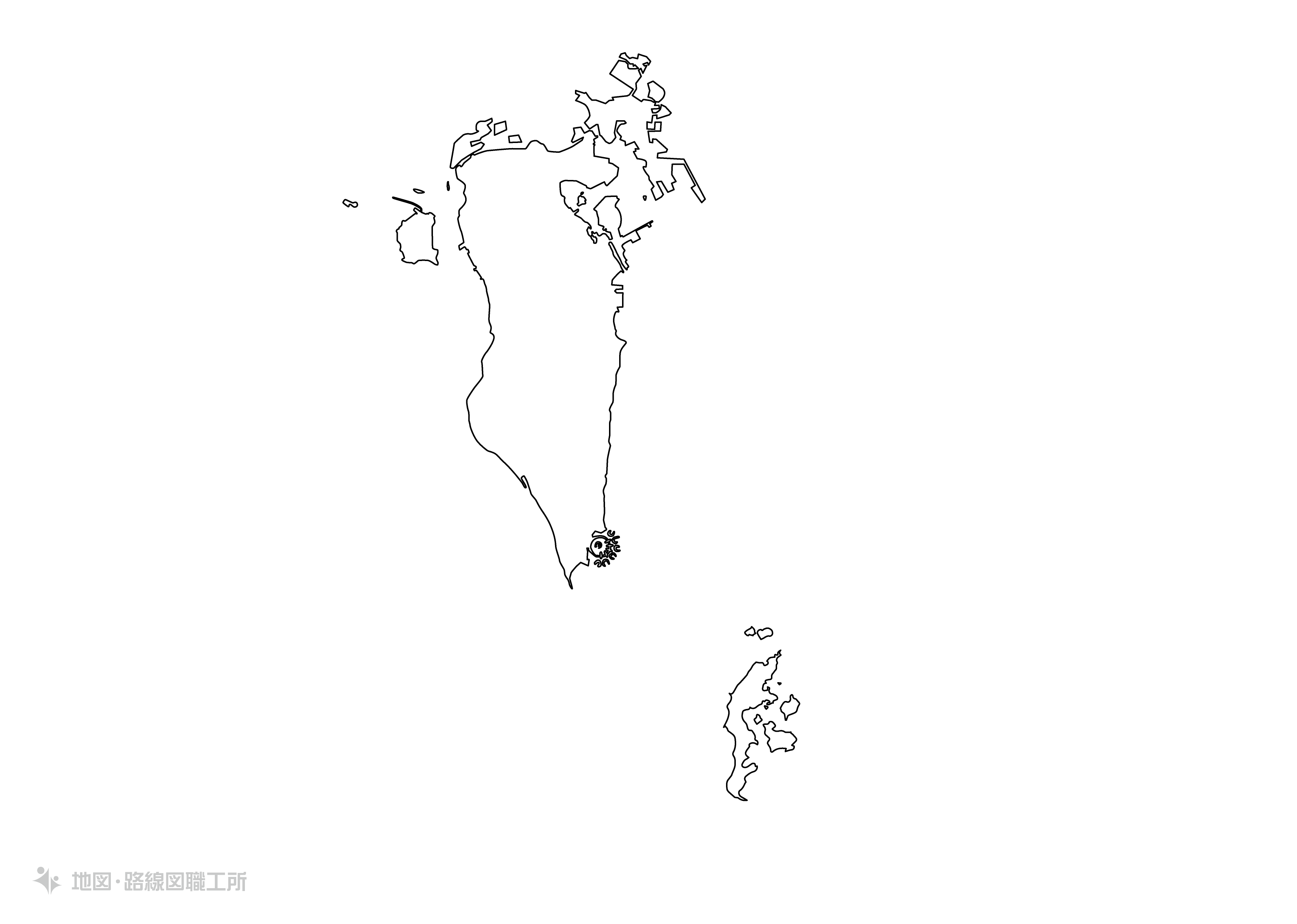 世界の白地図 バーレーン王国 kingdom-of-bahrain map