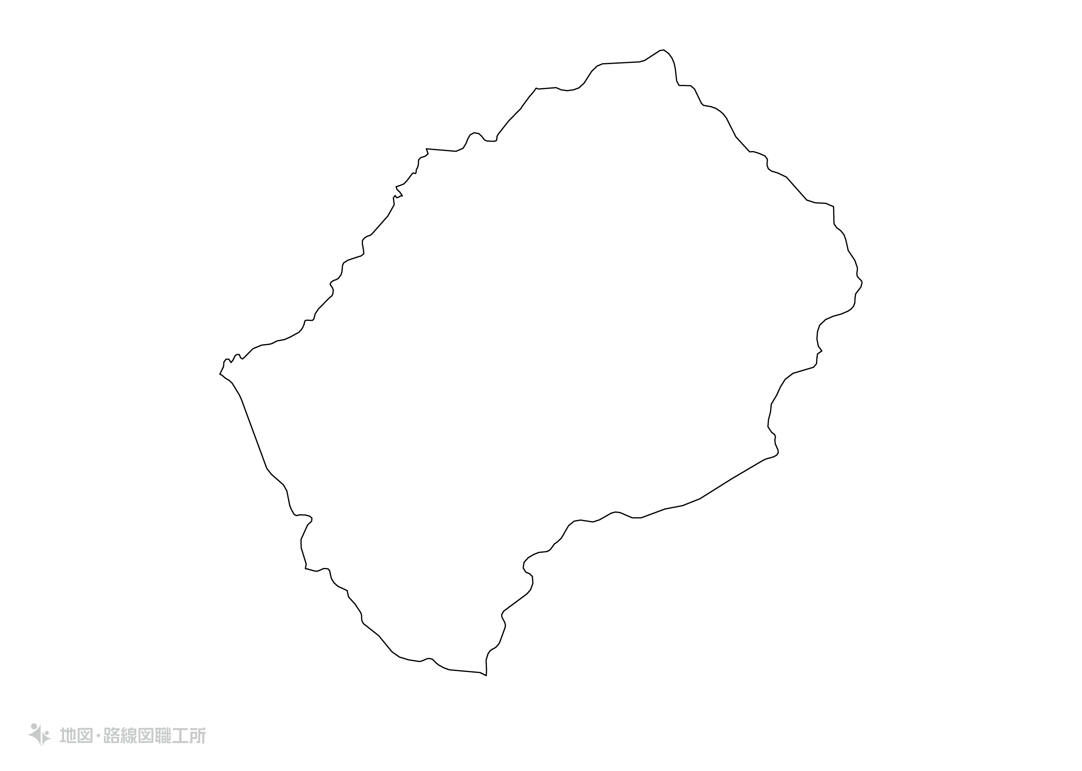 世界の白地図 レソト王国 kingdom-of-lesotho map