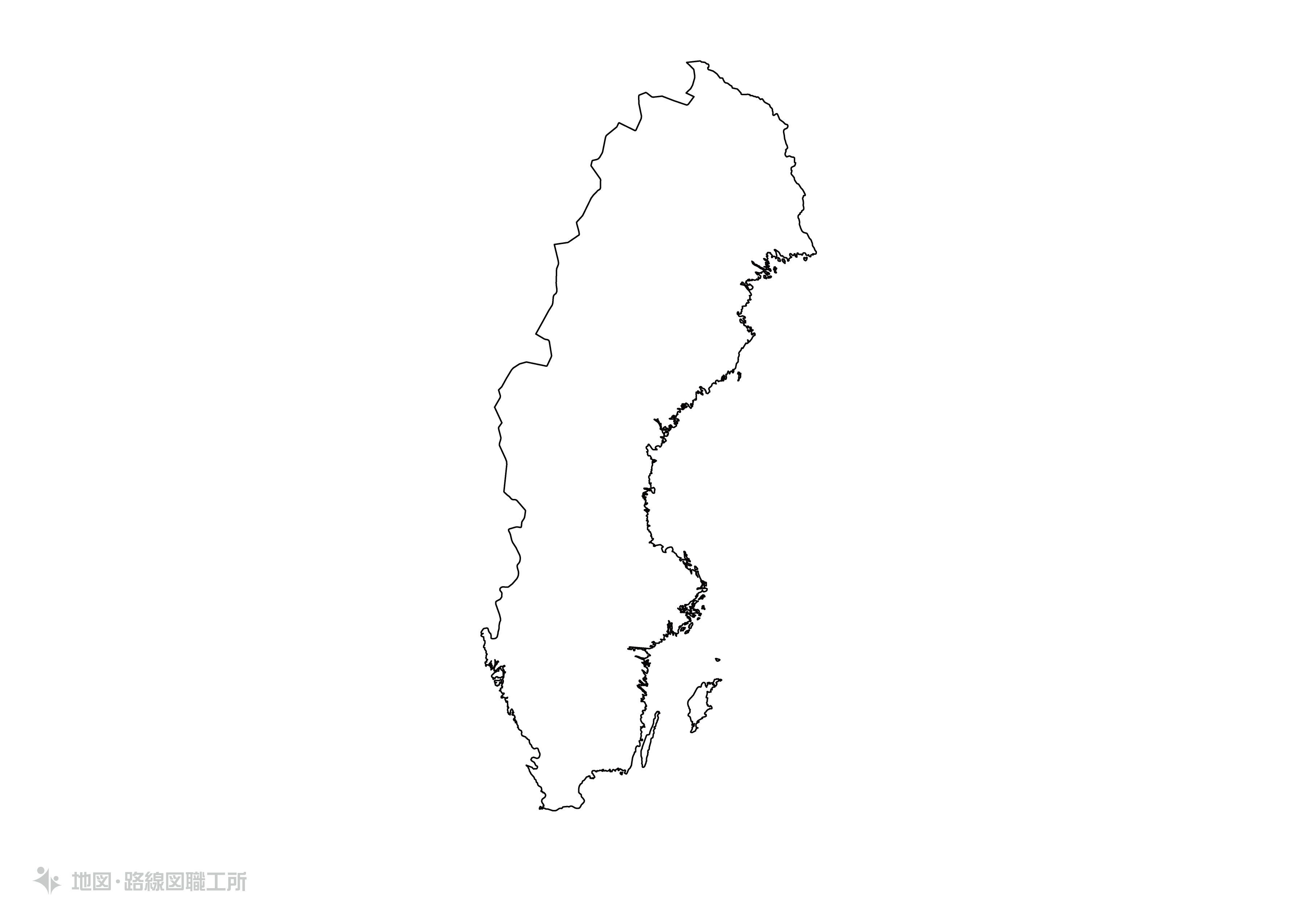 世界の白地図 スウェーデン王国 kingdom-of-sweden map