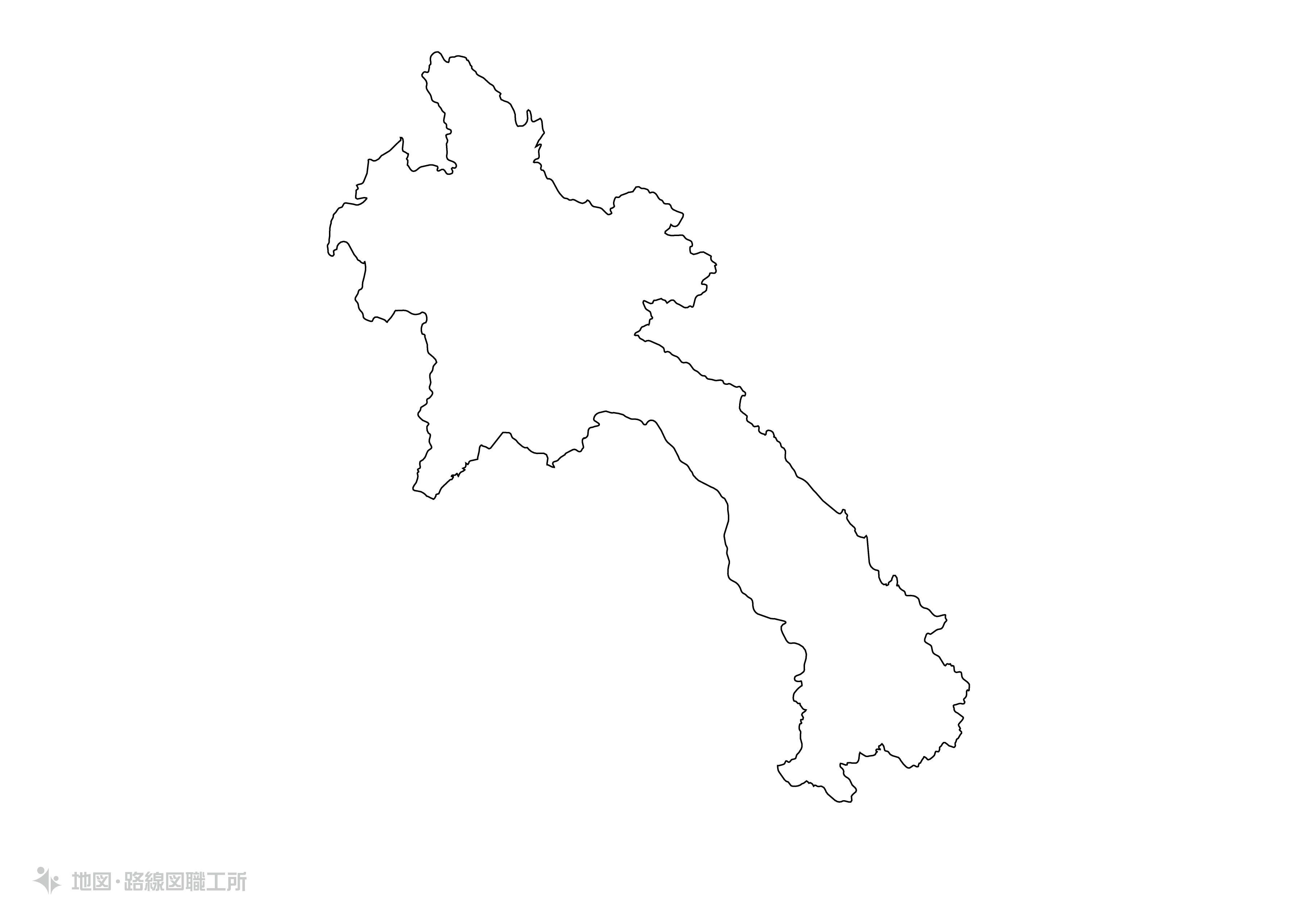 世界の白地図 ラオス人民民主共和国 lao-peoples-democratic-republic map