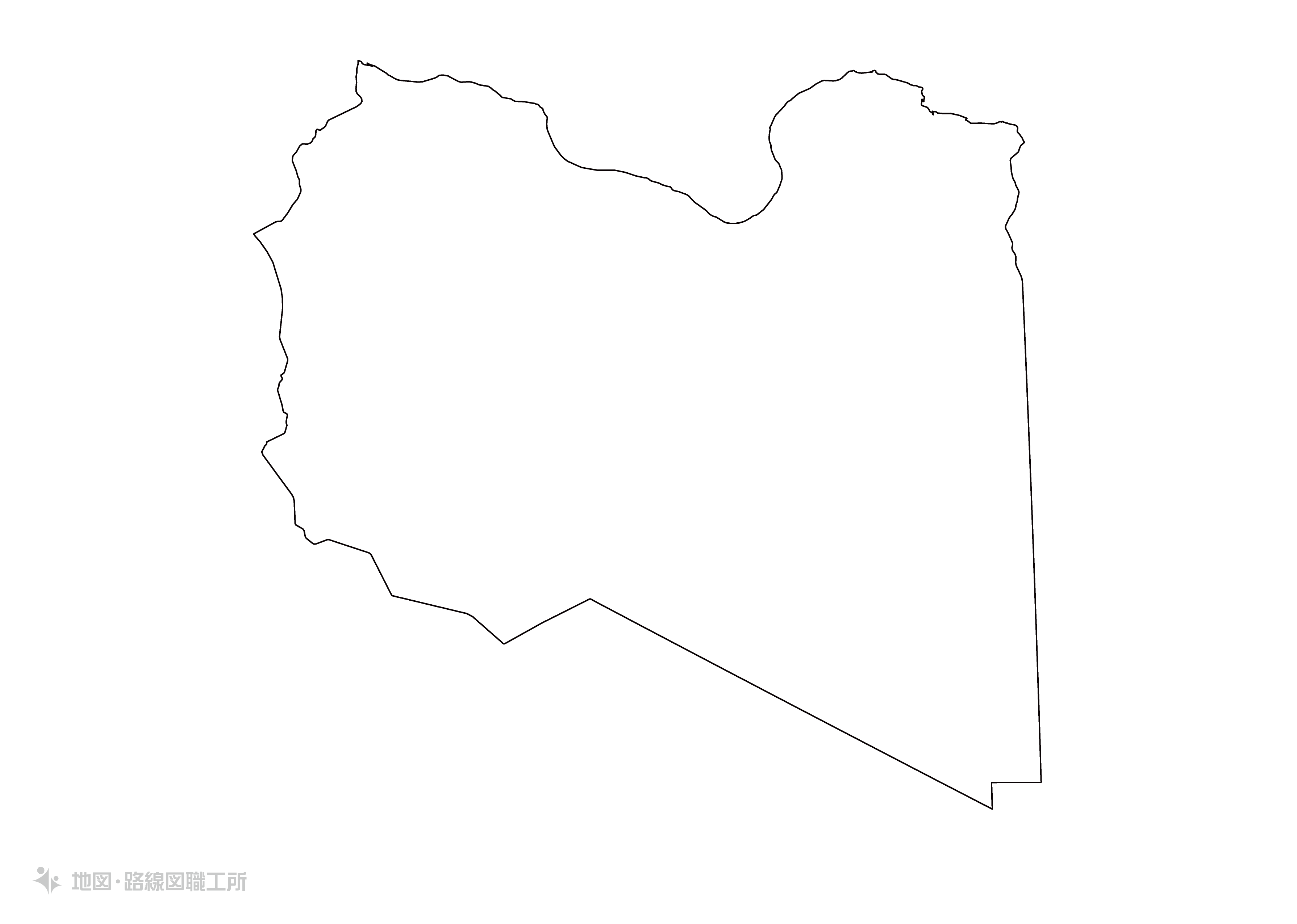 世界の白地図 リビア libya map