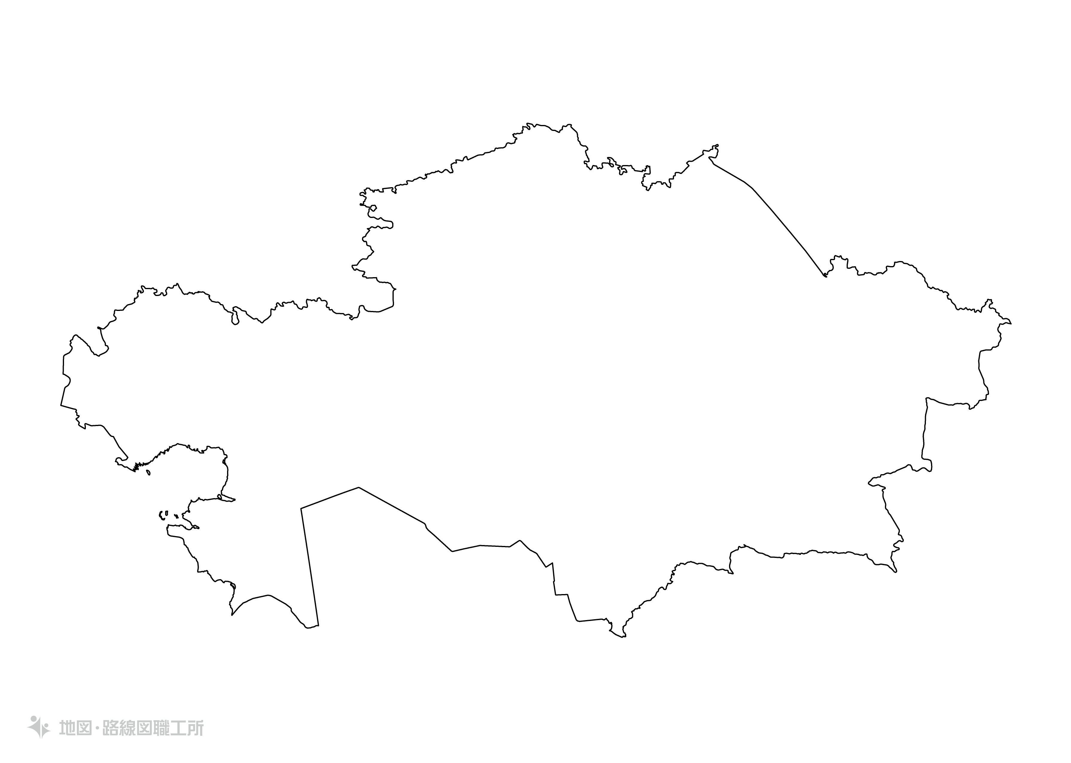 世界の白地図 カザフスタン共和国 republic-of-kazakhstan map