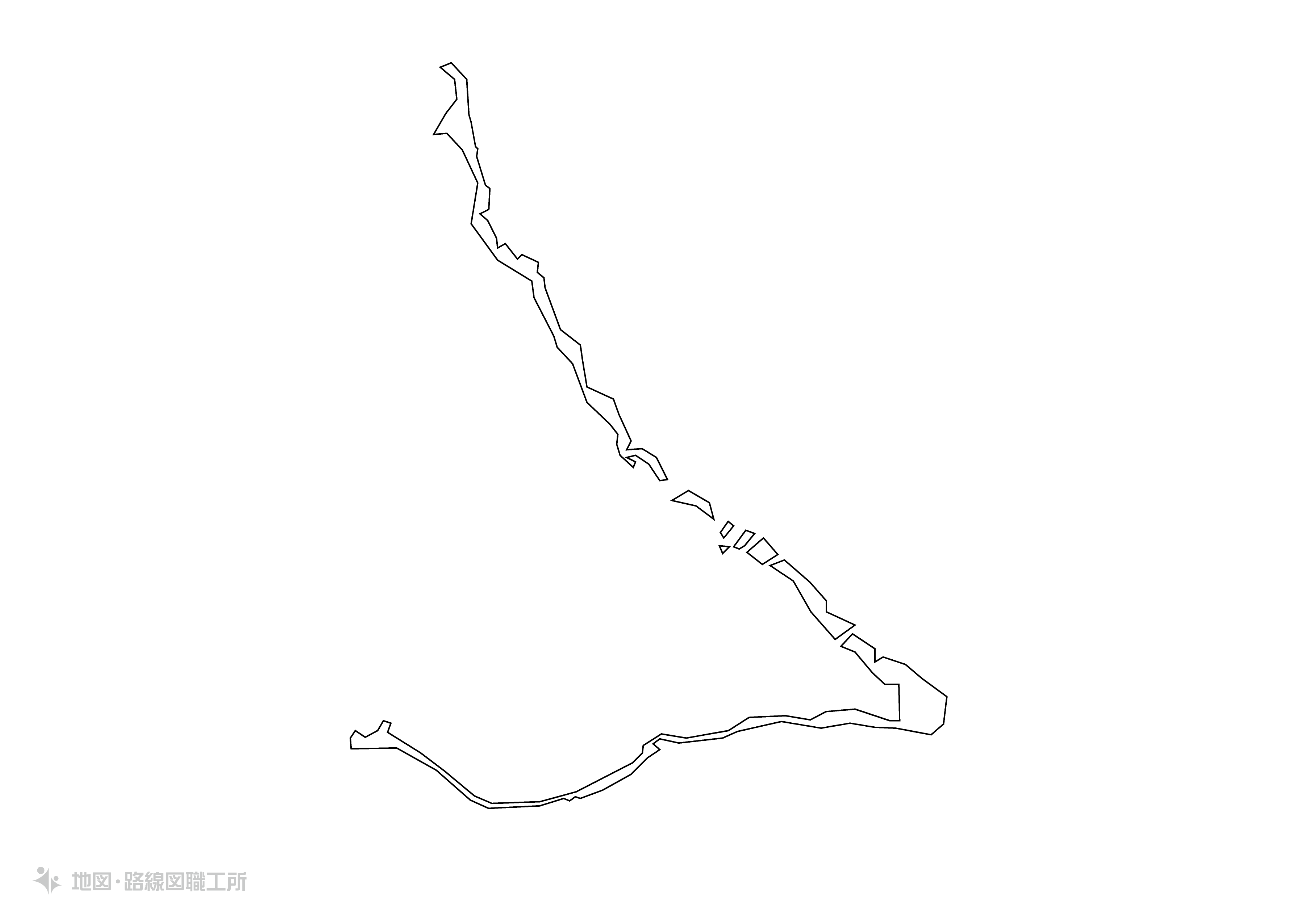 世界の白地図 キリバス共和国 republic-of-kirbatii map