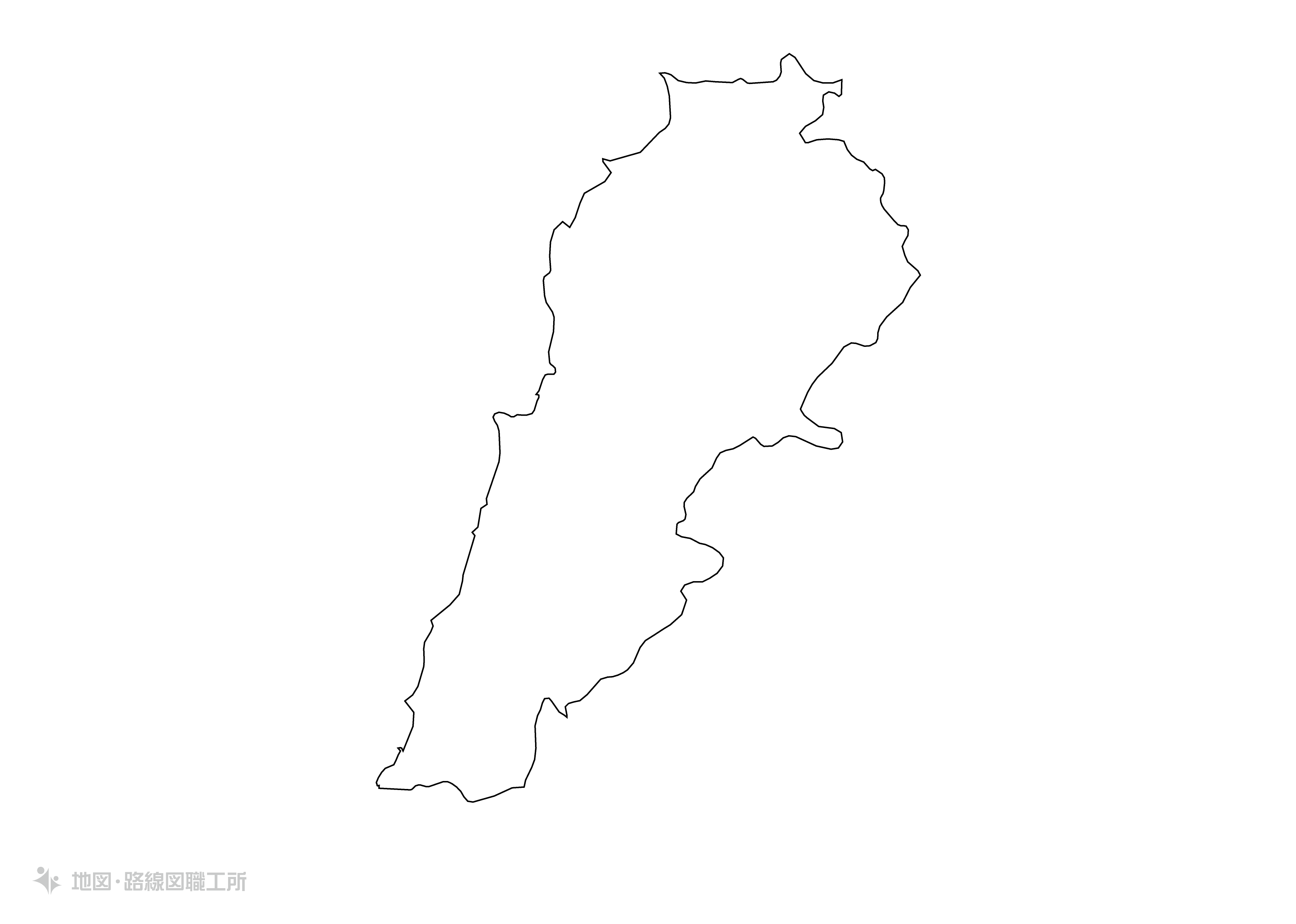 世界の白地図 レバノン共和国 republic-of-lebanon map