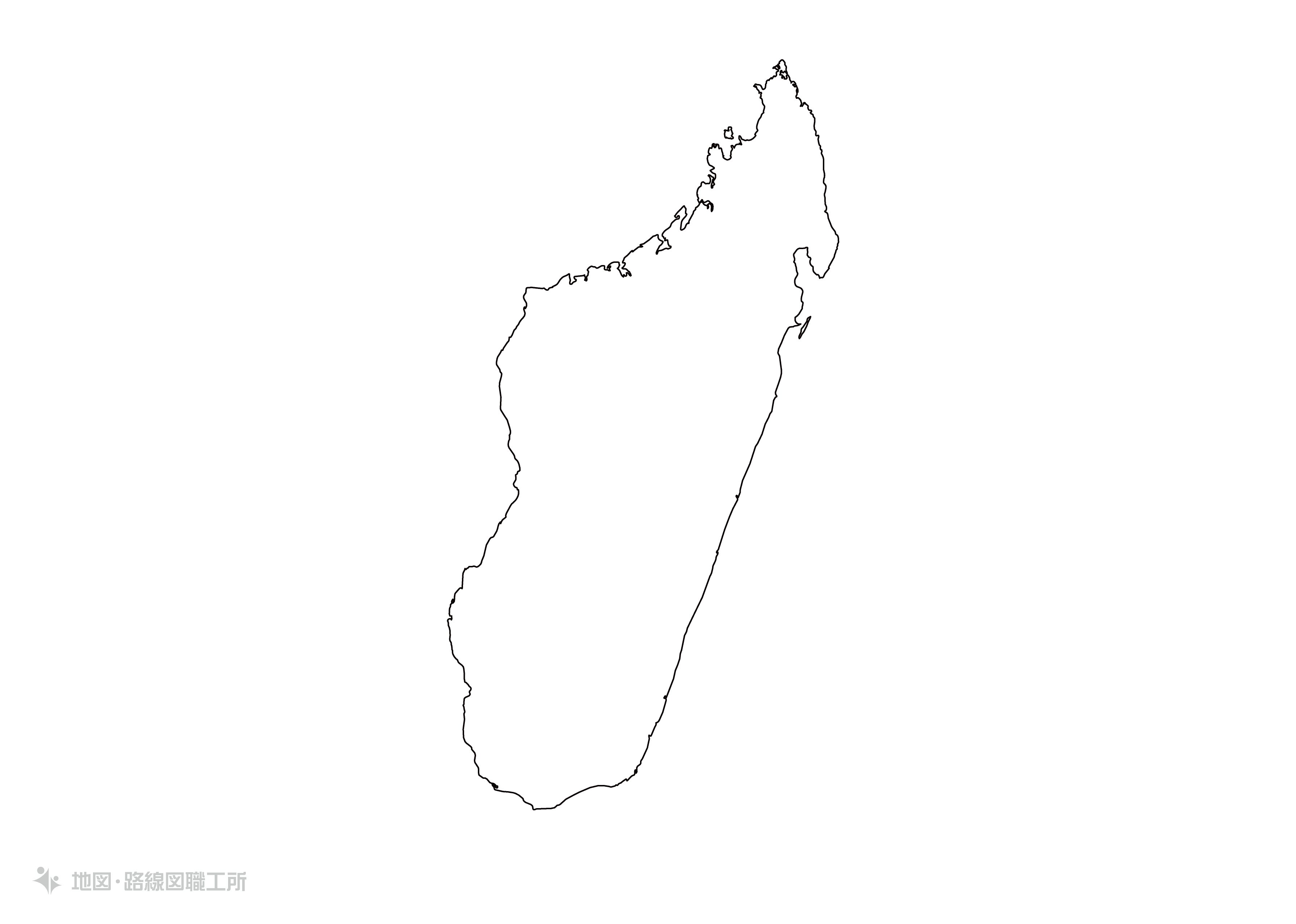 世界の白地図 マダガスカル共和国 republic-of-madagascar map