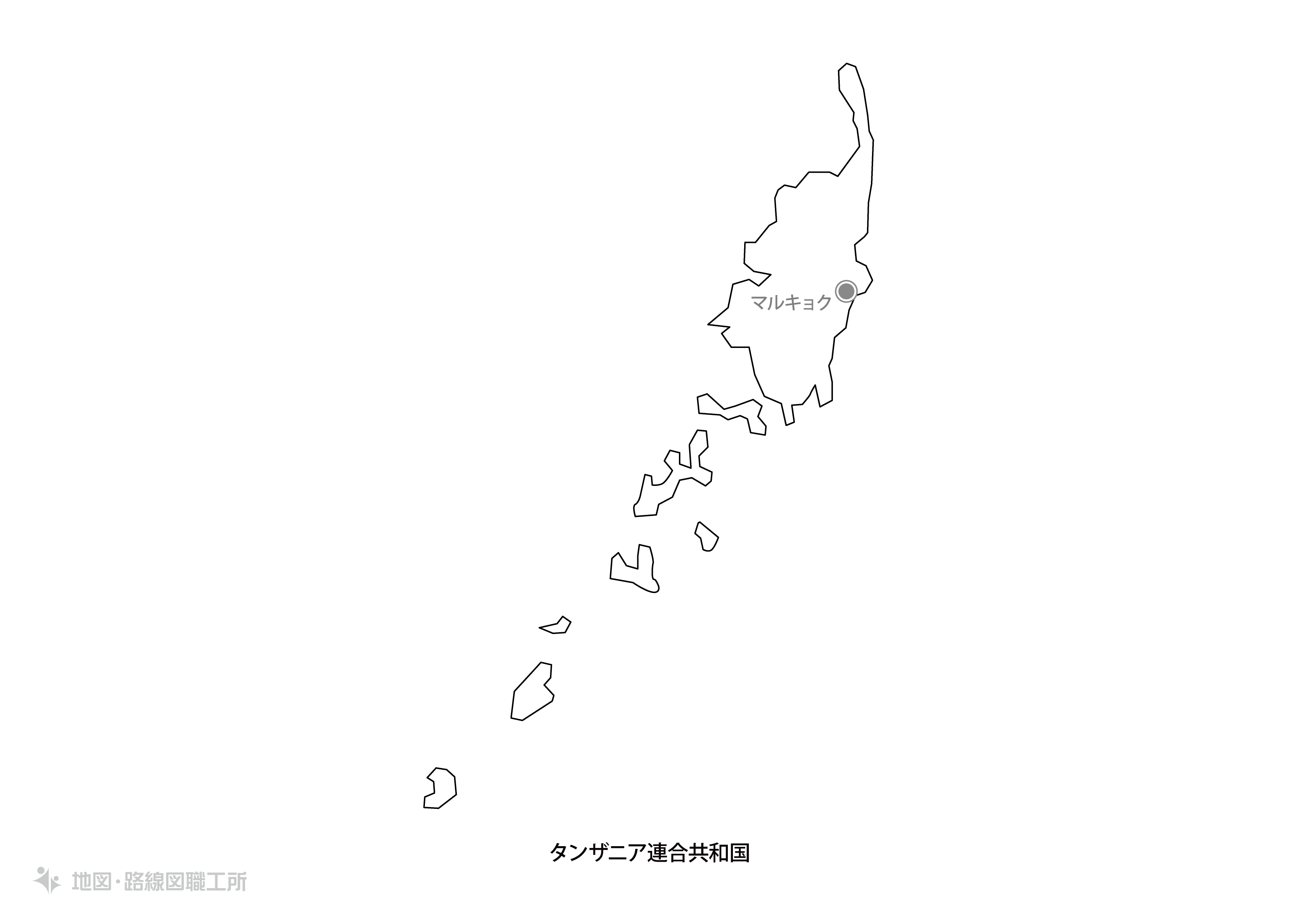 白地図フリーイラスト｜パラオ共和国・国名・首都名