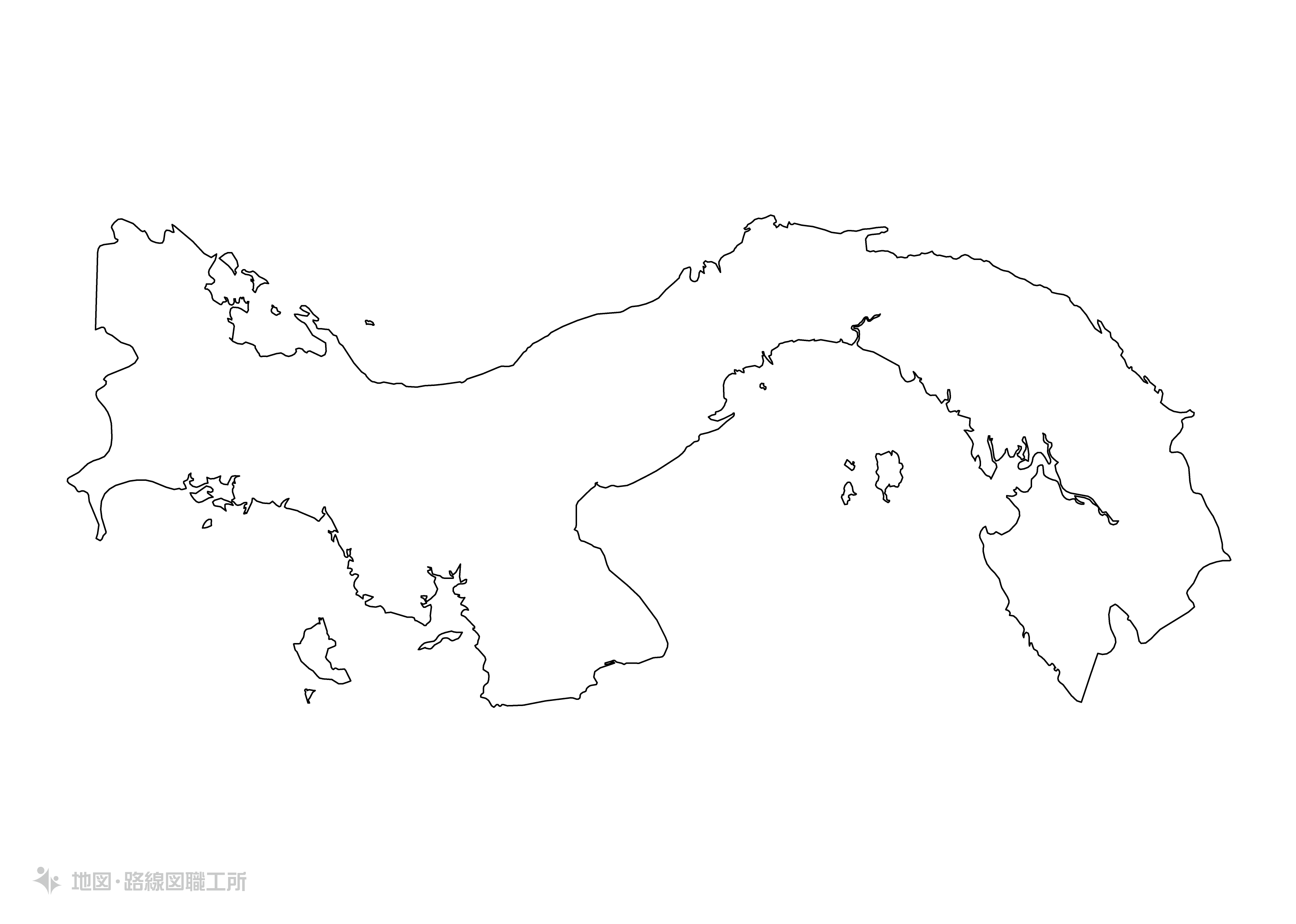 世界の白地図 パナマ共和国 republic-of-panama map