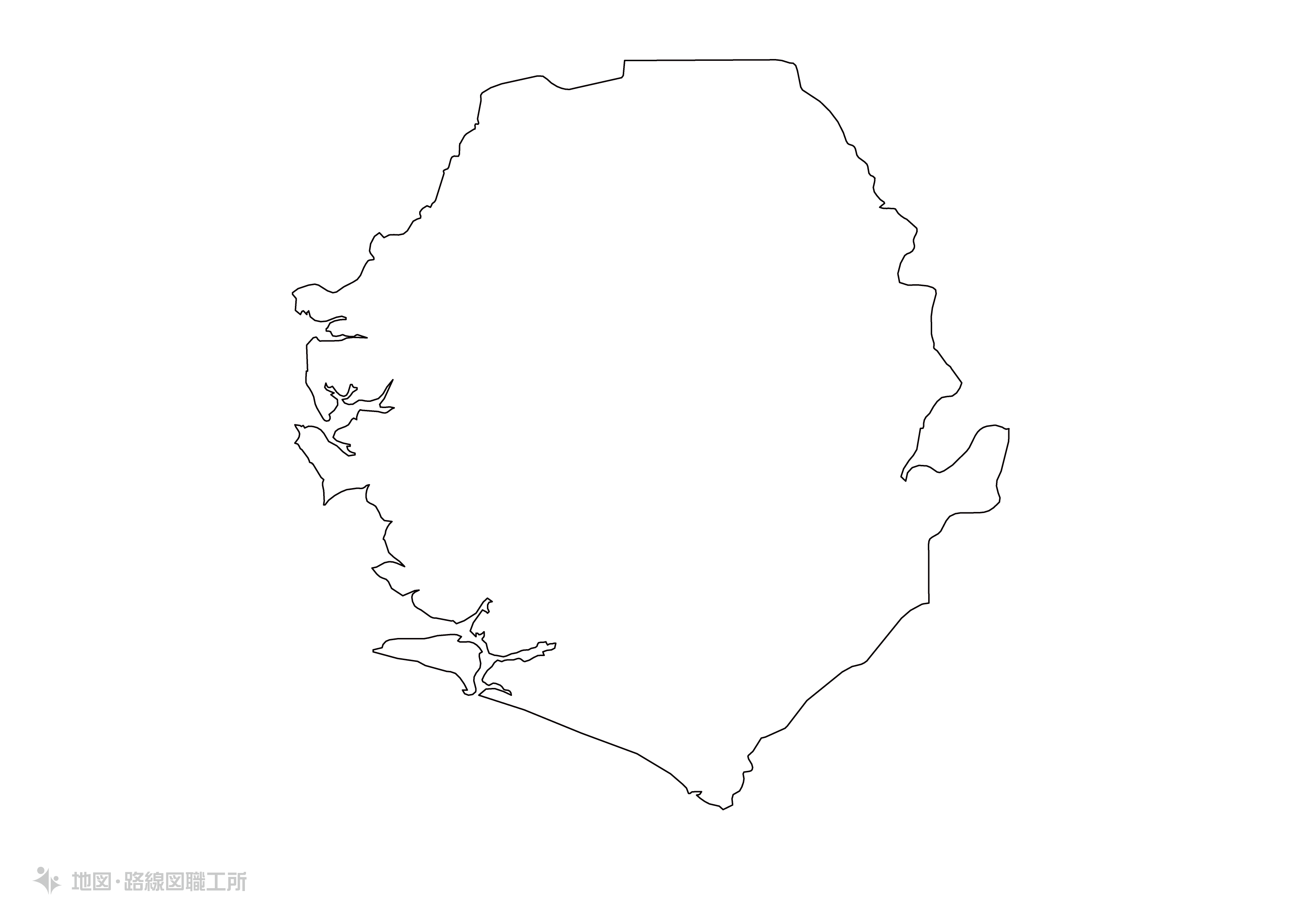 世界の白地図 シエラレオネ republic-of-sierra-leone map