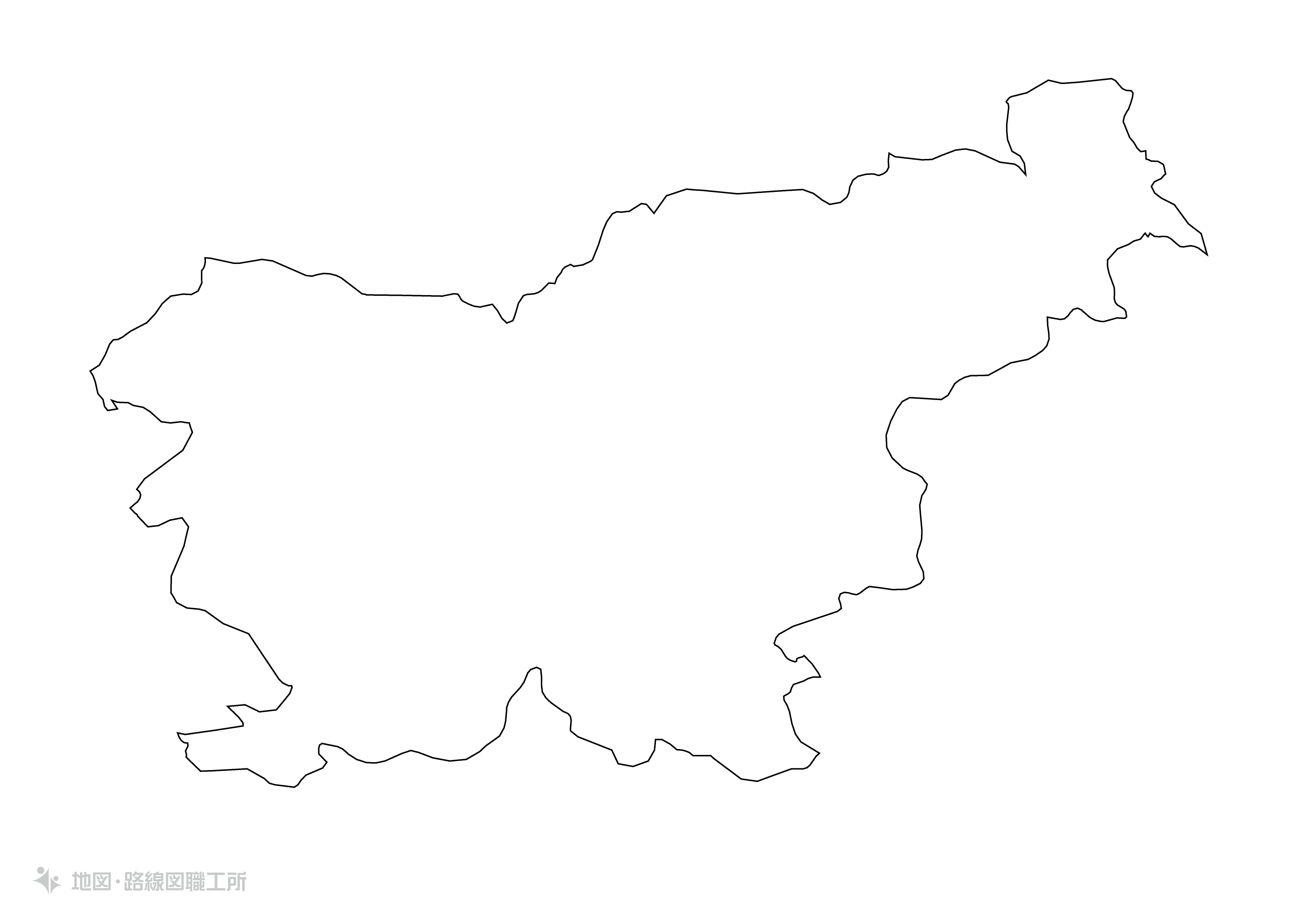 世界の白地図 スロベニア共和国 republic-of-slovenia map