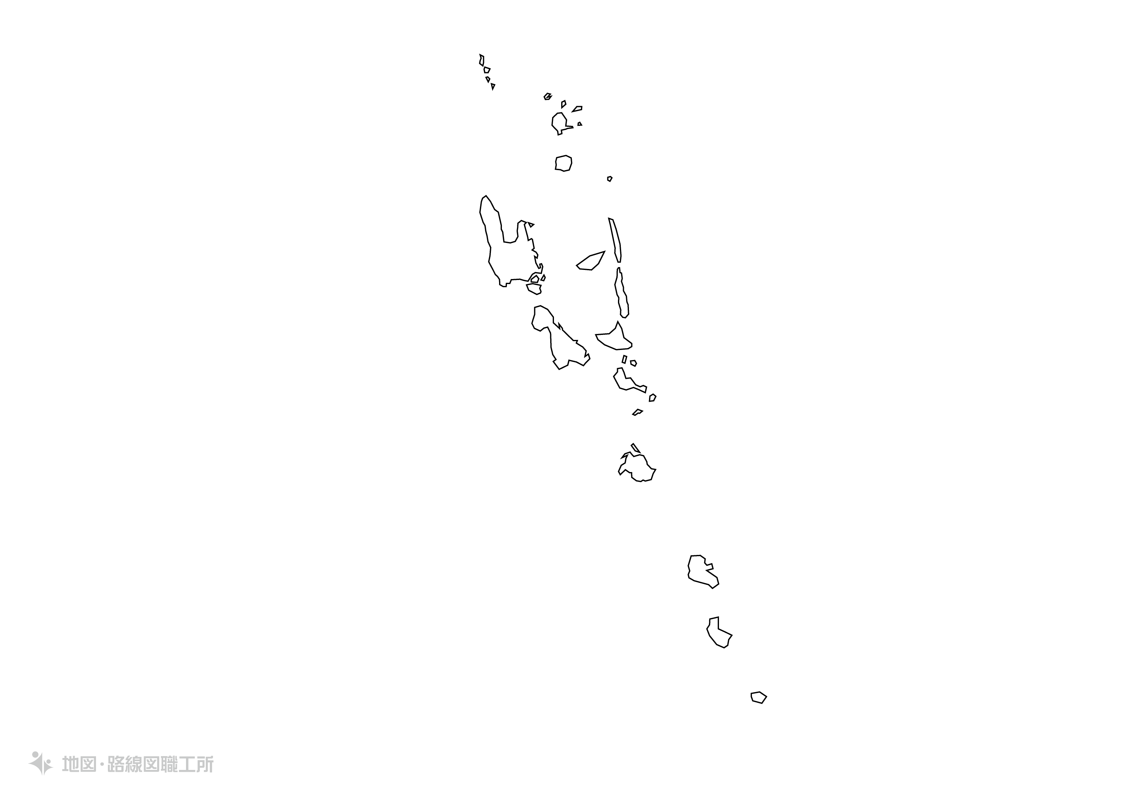 世界の白地図 バヌアツ共和国 republic-of-vanuatu map