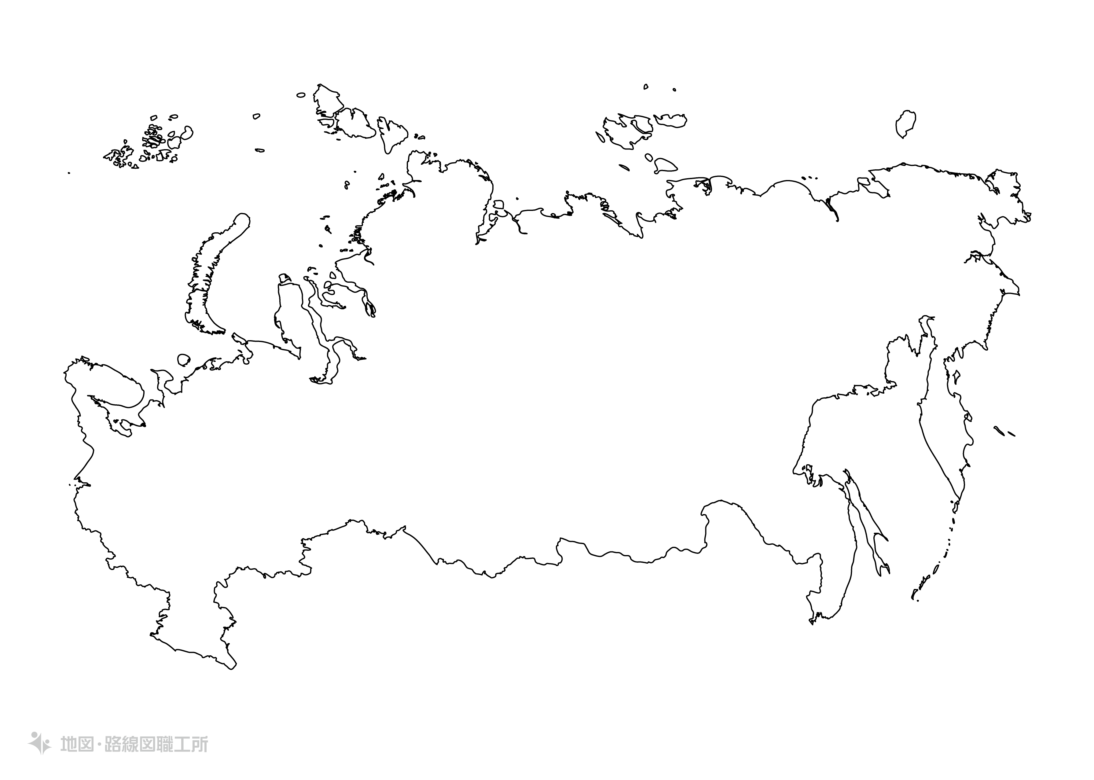 世界の白地図 ロシア連邦 russian-federation map