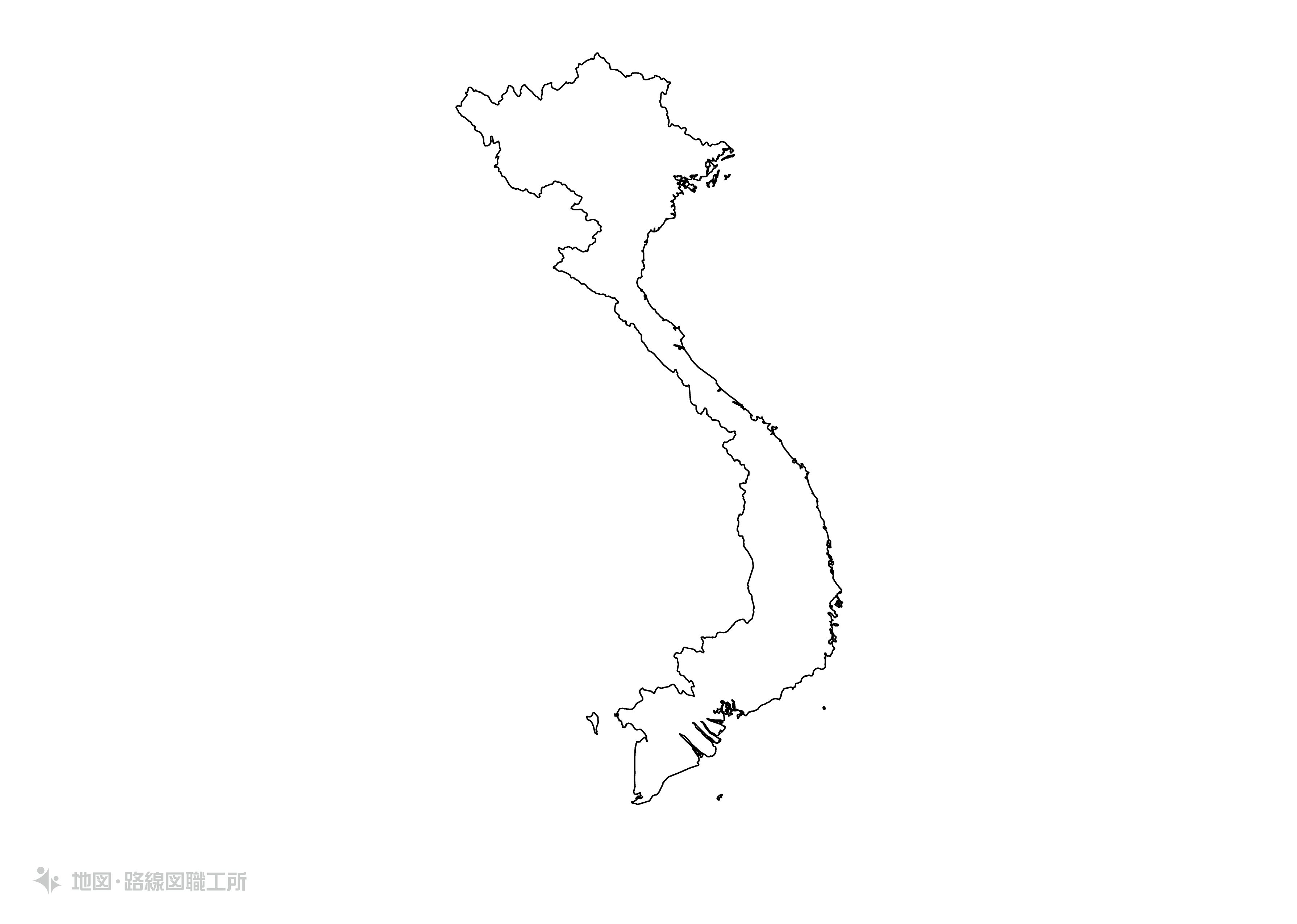 世界の白地図 ベトナム社会主義共和国 socialist-republic-of-viet-nam map