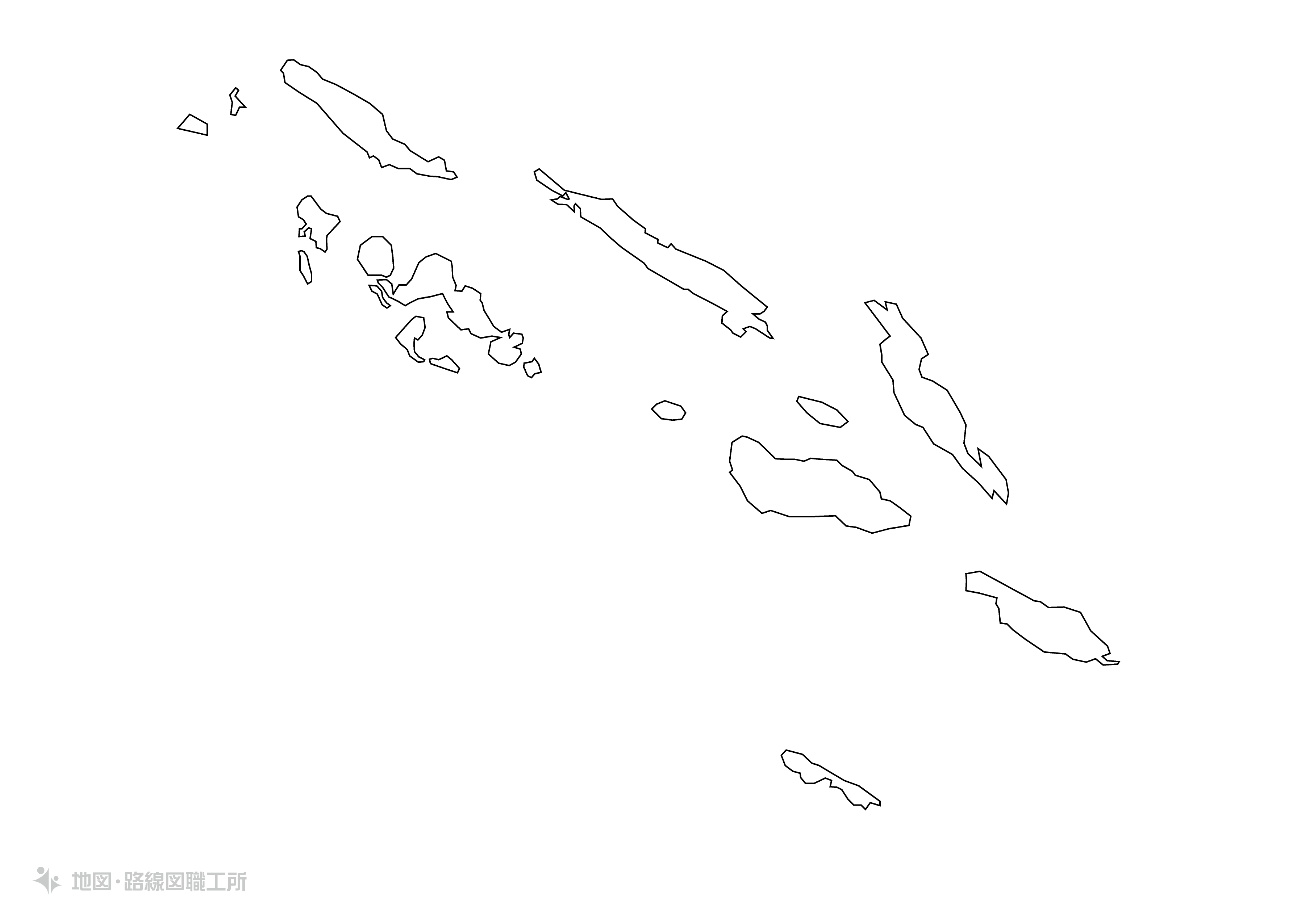 世界の白地図 ソロモン諸島 solomon-islands map