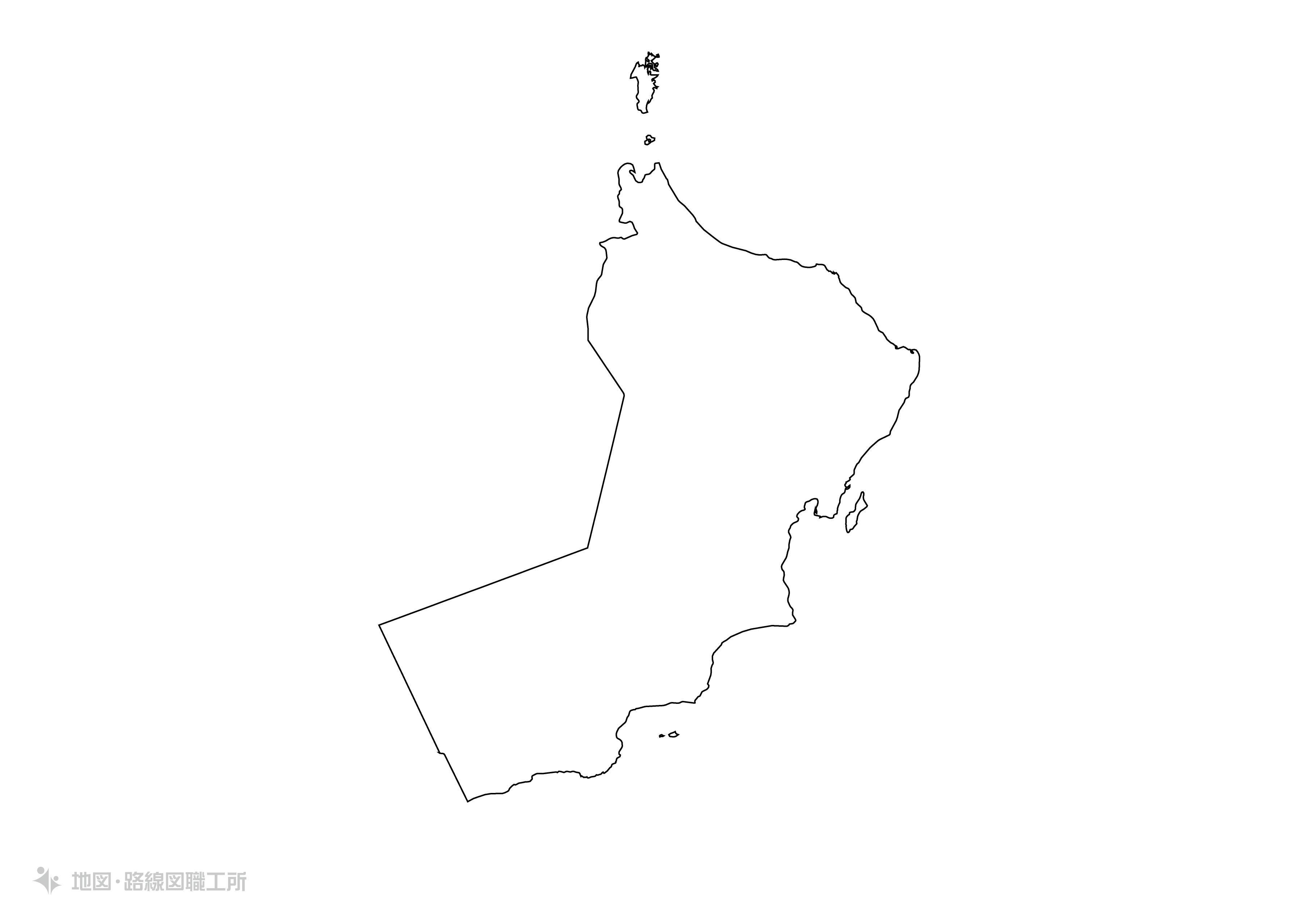 世界の白地図 オマーン国 sultanate-of-oman map