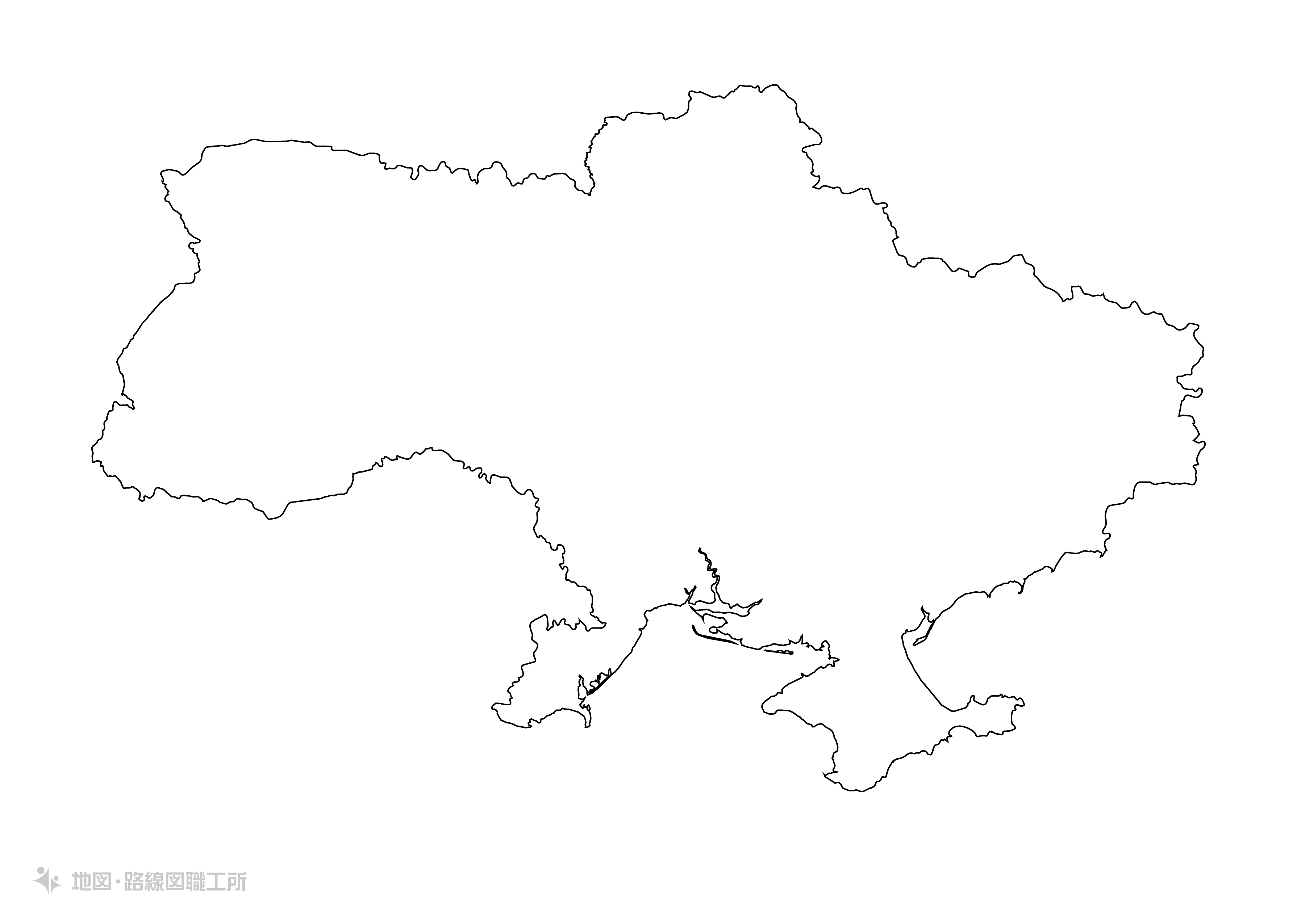 世界の白地図 ウクライナ ukraine map