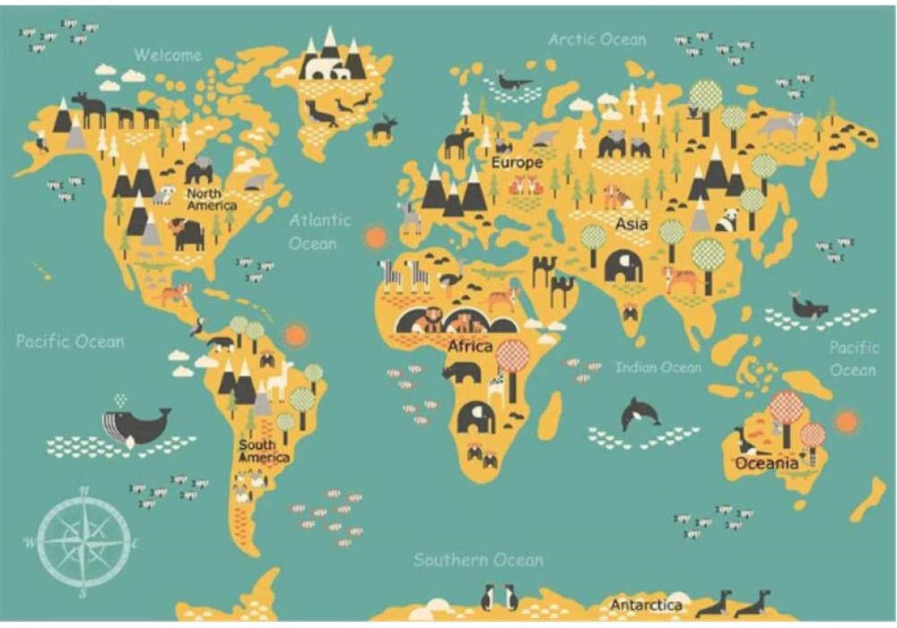 世界地図の3D壁紙ポスター
