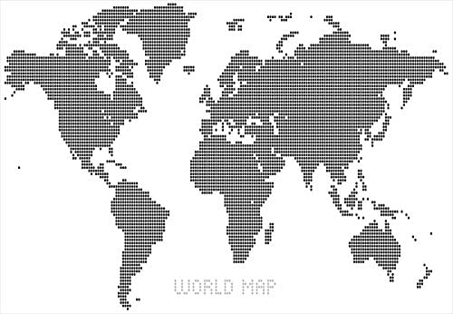 ウォールステッカー 世界地図 ドット イメージ1