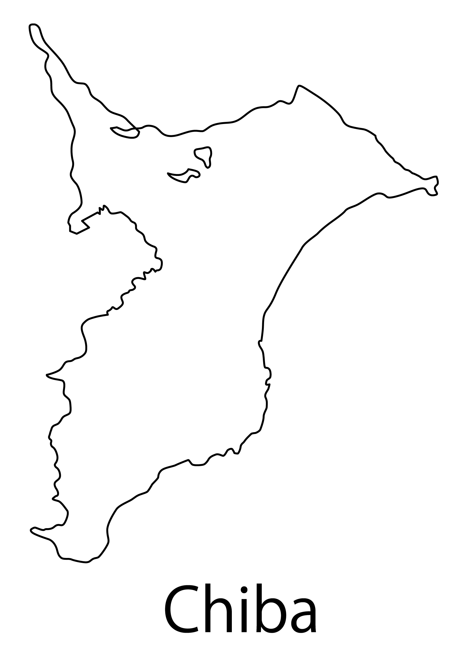 千葉県無料フリーイラスト｜英語・都道府県名あり(白)