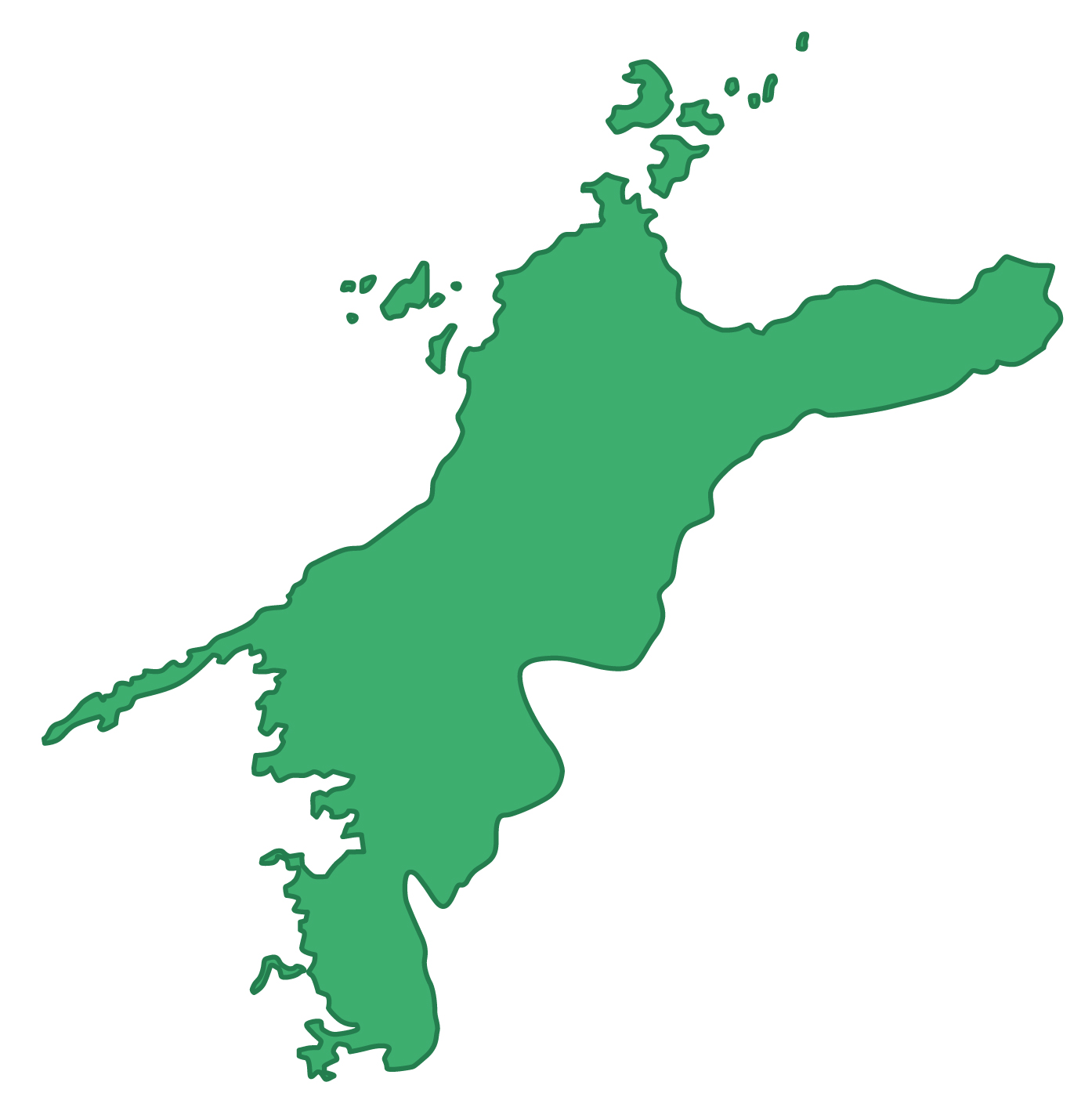 愛媛県無料フリーイラスト｜文字なし(緑)