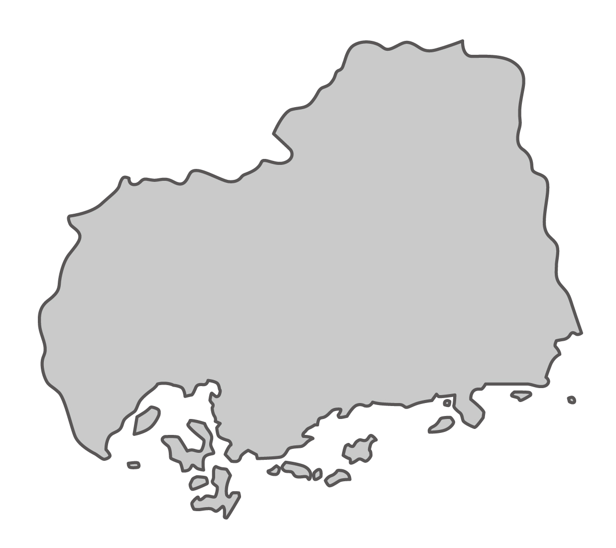広島県無料フリーイラスト｜文字なし(グレー)