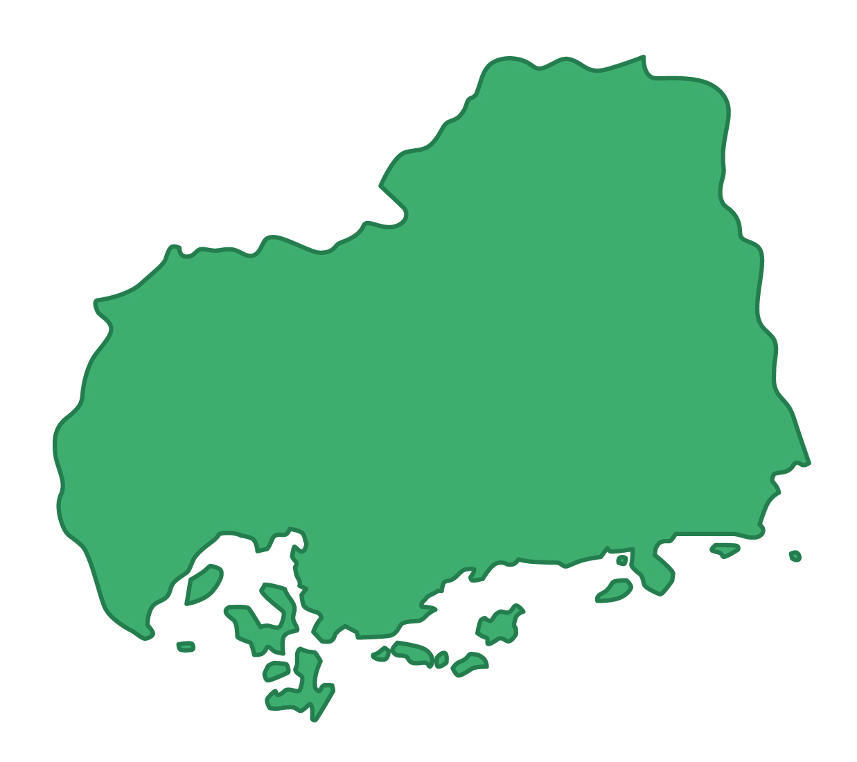 広島県無料フリーイラスト｜文字なし(緑)