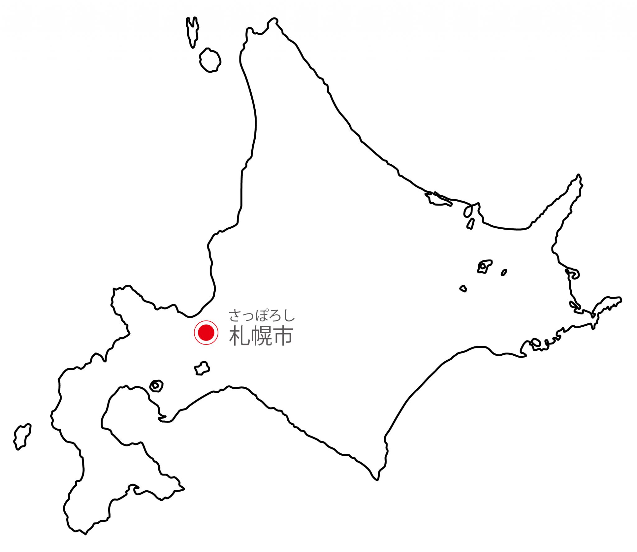 白地図・北海道・都道府県名なし