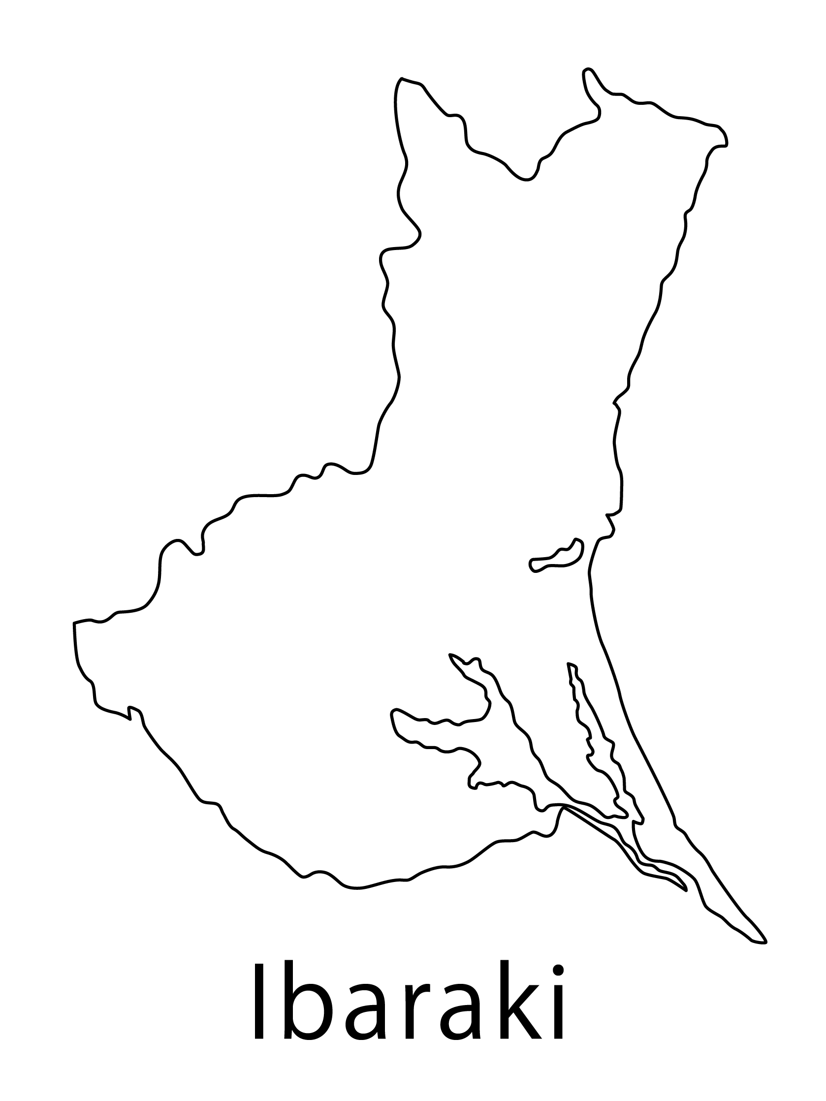 茨城県無料フリーイラスト｜英語・都道府県名あり(白)