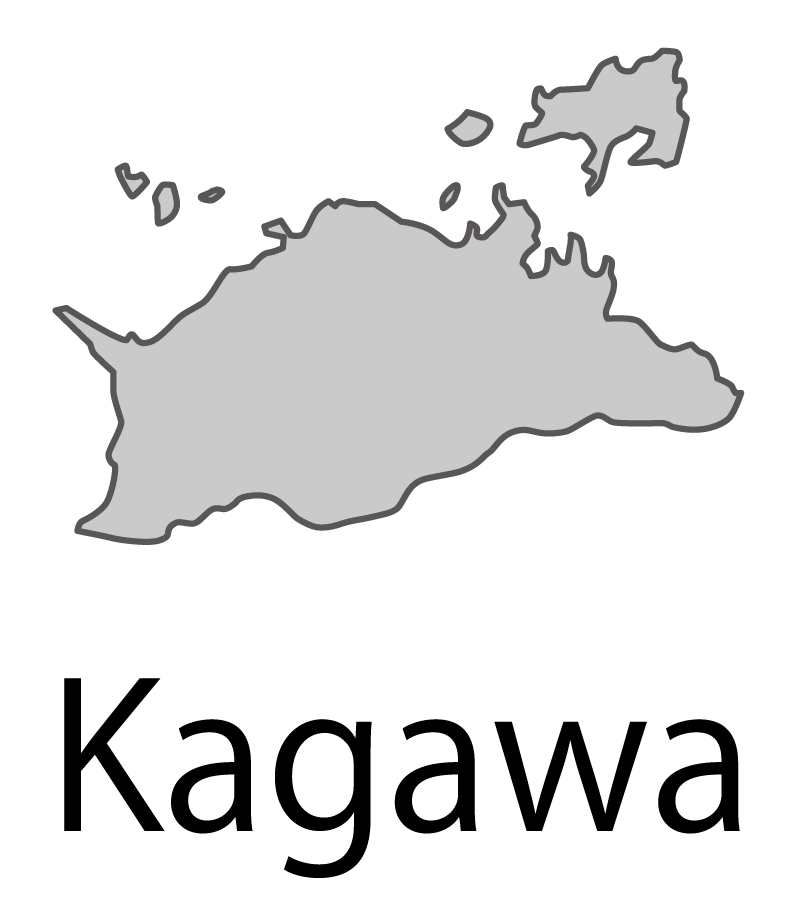 香川県無料フリーイラスト｜英語・都道府県名あり(グレー)