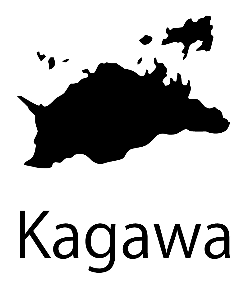 香川県無料フリーイラスト｜英語・都道府県名あり(黒)