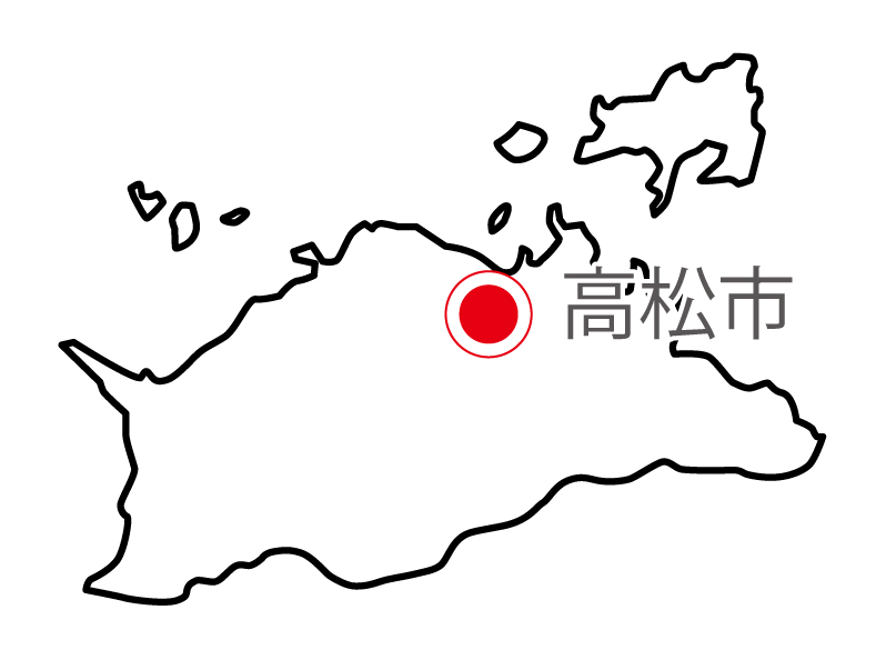 香川県無料フリーイラスト｜日本語・県庁所在地あり(白)