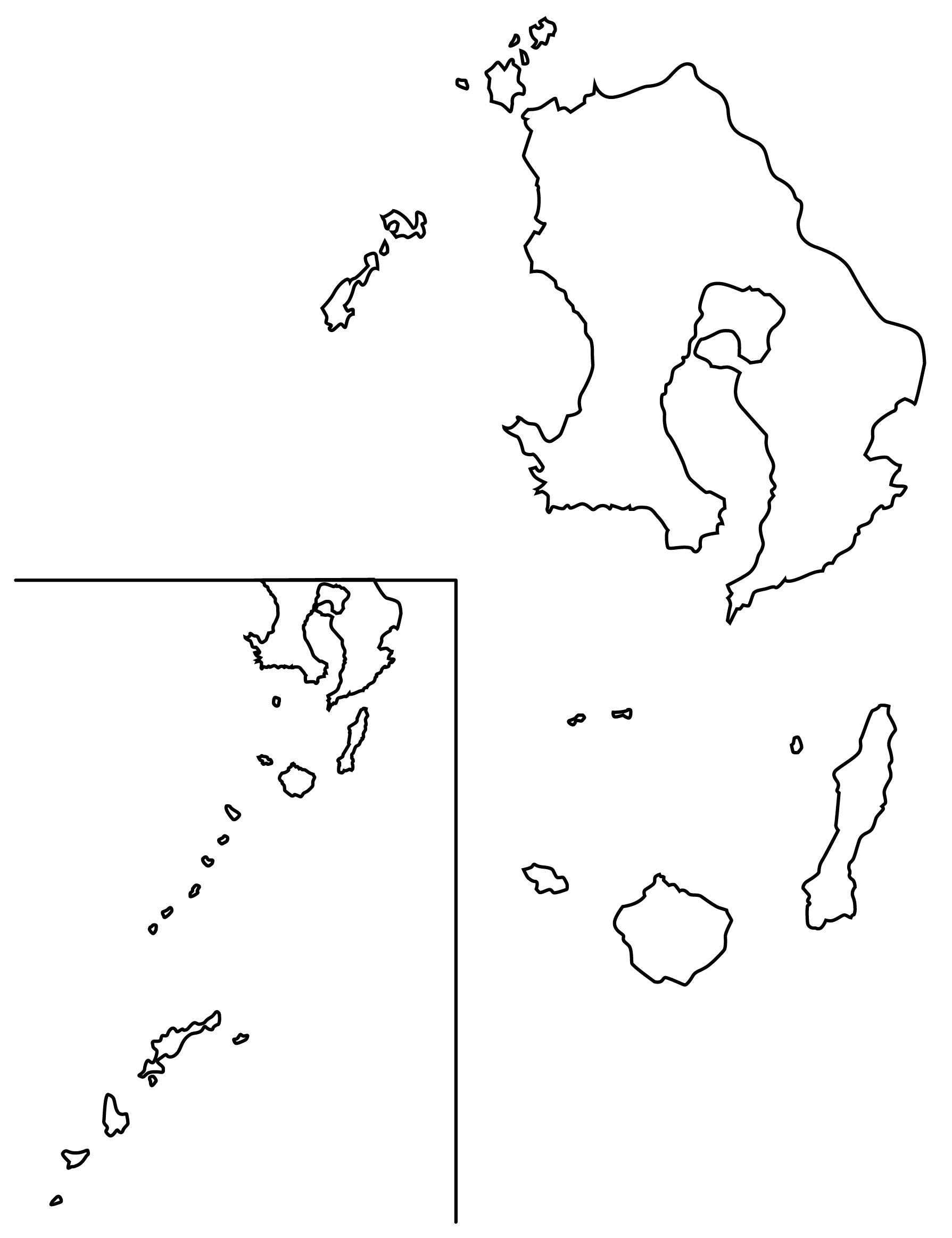 鹿児島県無料フリーイラスト｜文字なし(白)