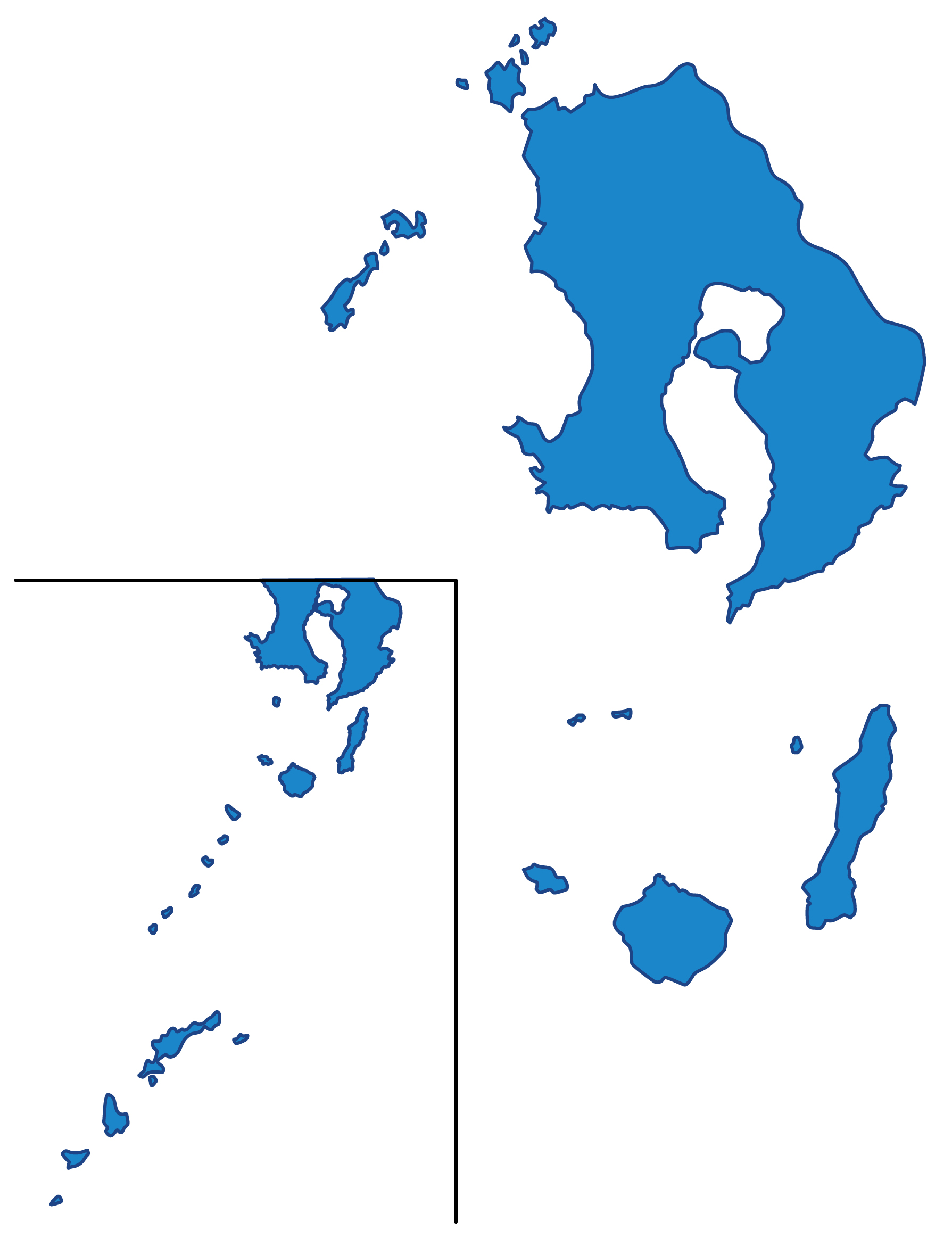鹿児島県無料フリーイラスト｜文字なし(青)