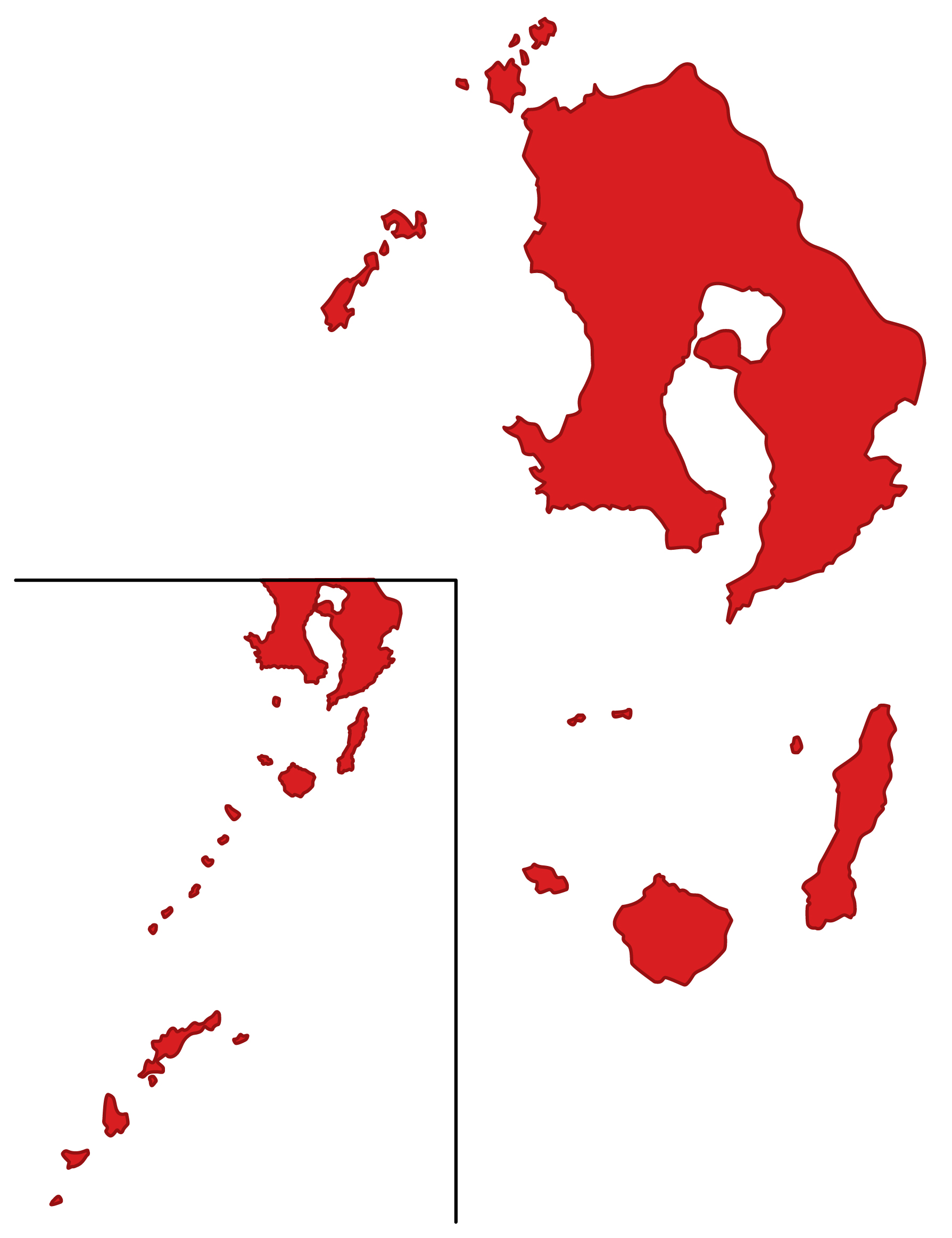 鹿児島県無料フリーイラスト｜文字なし(赤)