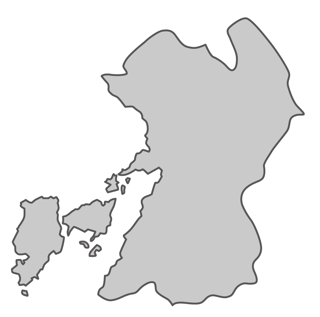 熊本県無料フリーイラスト｜文字なし(グレー)