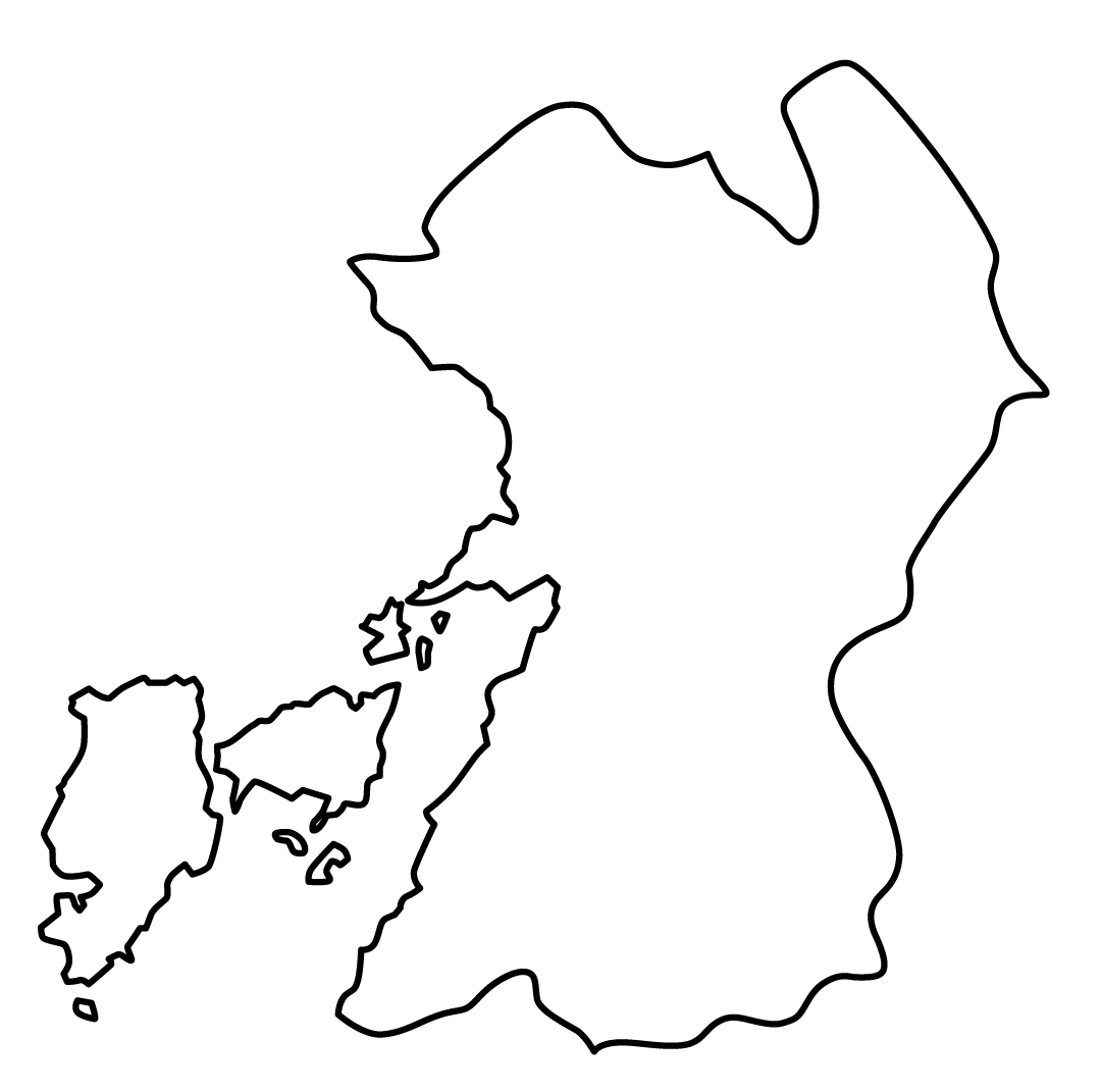 熊本県無料フリーイラスト｜文字なし(白)