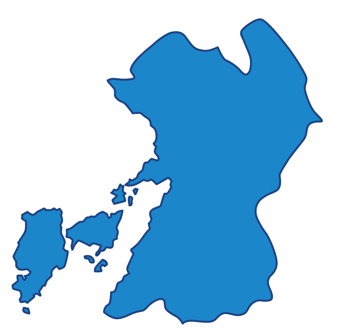 熊本県無料フリーイラスト｜文字なし(青)