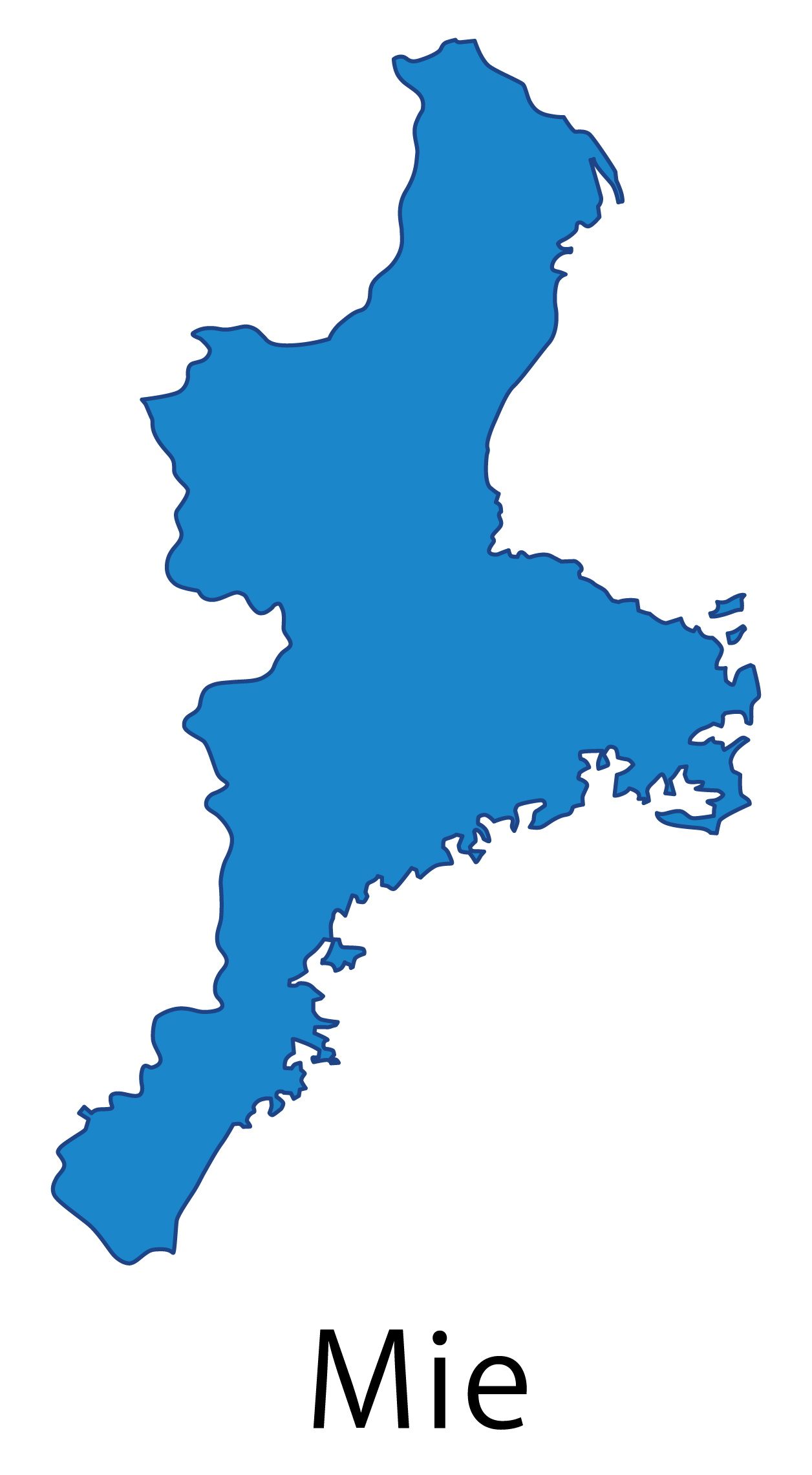 三重県無料フリーイラスト｜英語・都道府県名あり(青)