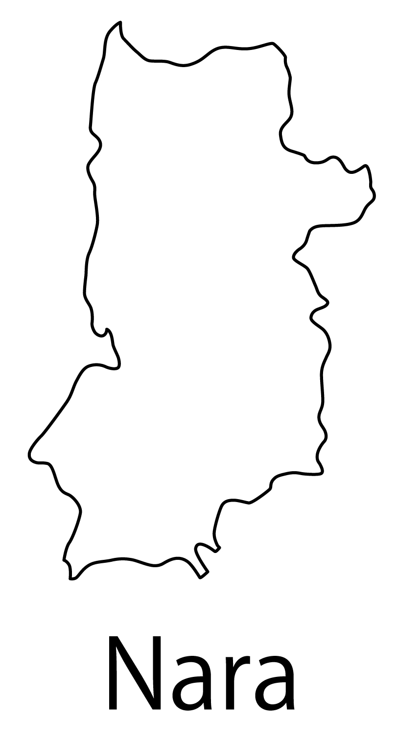 奈良県無料フリーイラスト｜英語・都道府県名あり(白)