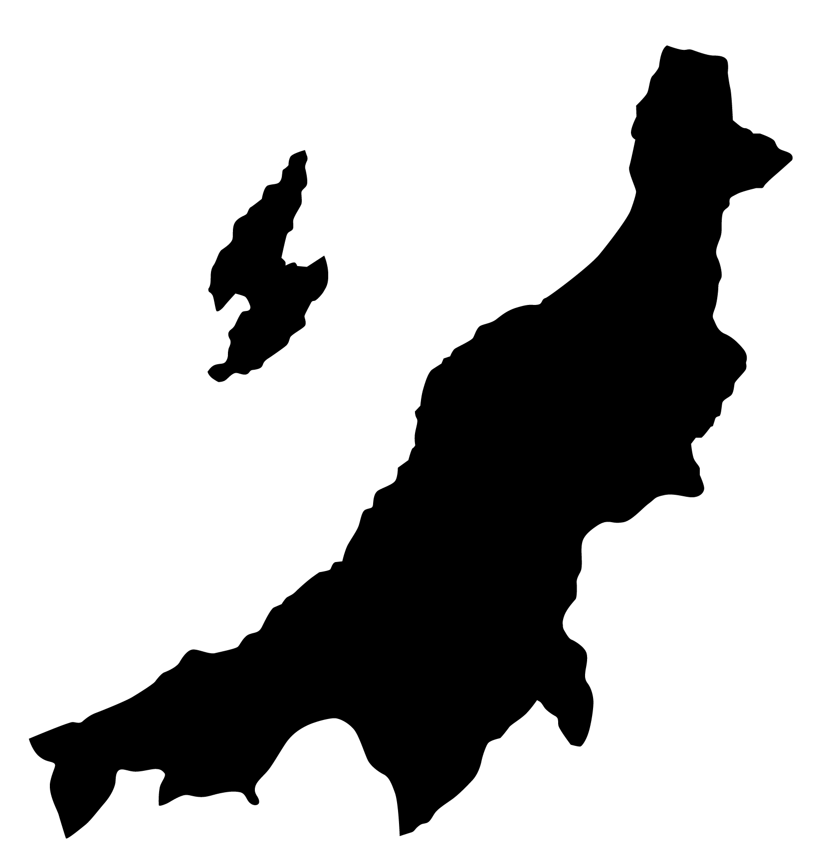 新潟県無料フリーイラスト｜文字なし(黒)