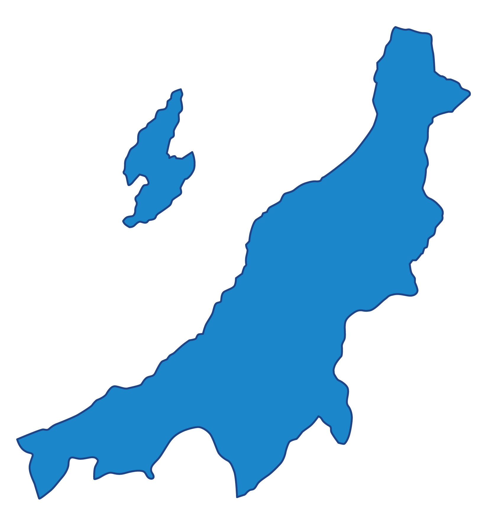 新潟県無料フリーイラスト｜文字なし(青)