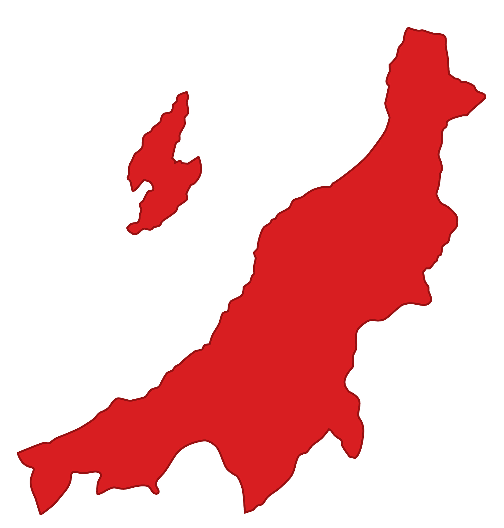 新潟県無料フリーイラスト｜文字なし(赤)