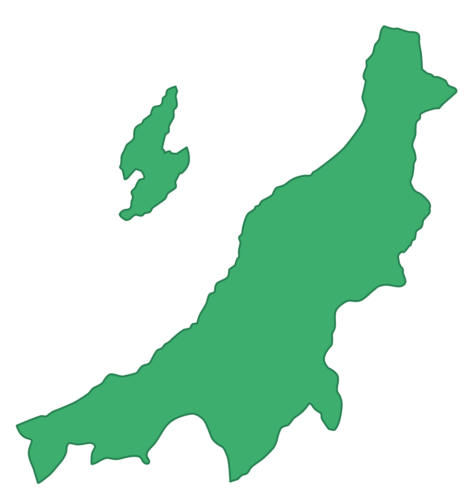 新潟県無料フリーイラスト｜文字なし(緑)
