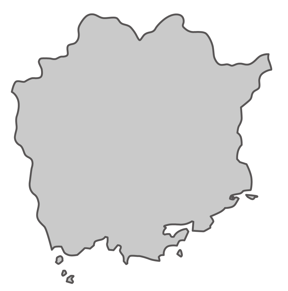 岡山県無料フリーイラスト｜文字なし(グレー)
