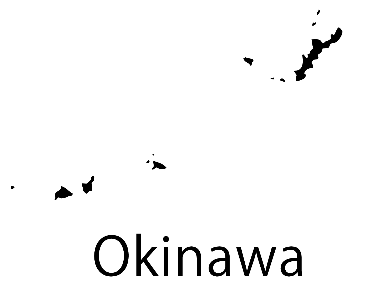 沖縄県無料フリーイラスト｜英語・都道府県名あり(黒)