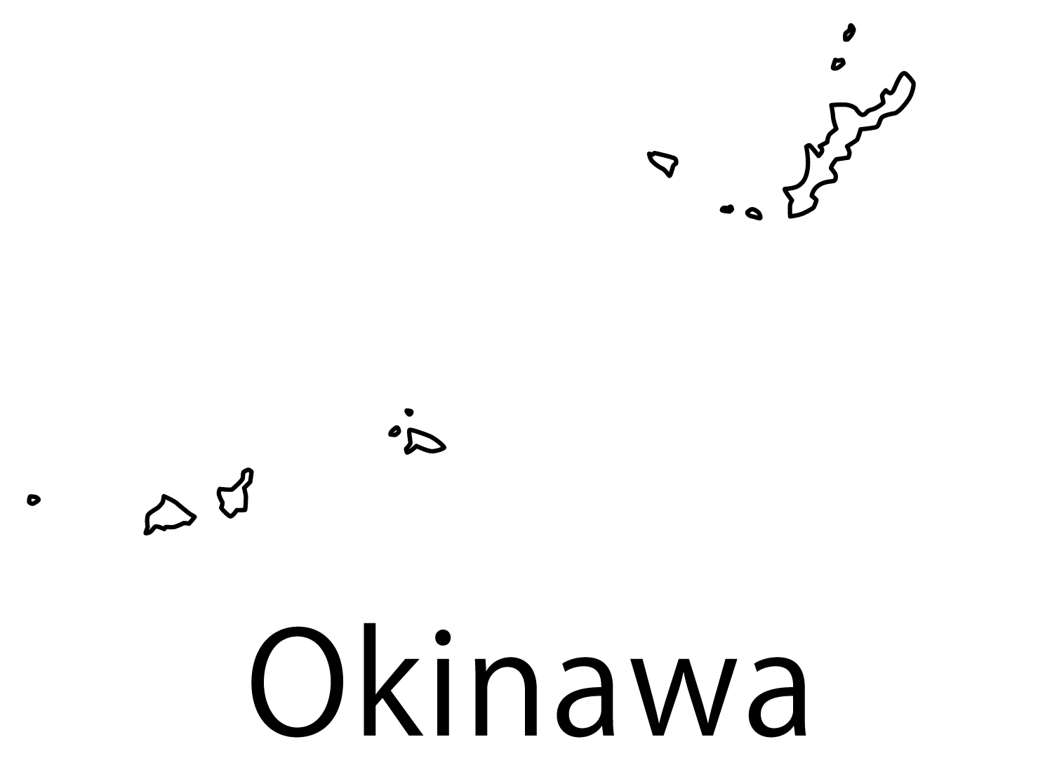 沖縄県無料フリーイラスト｜英語・都道府県名あり(白)