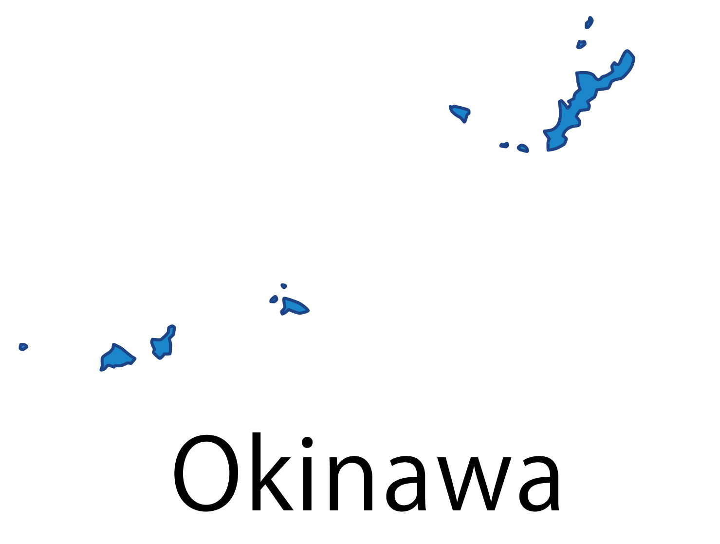 沖縄県無料フリーイラスト｜英語・都道府県名あり(青)