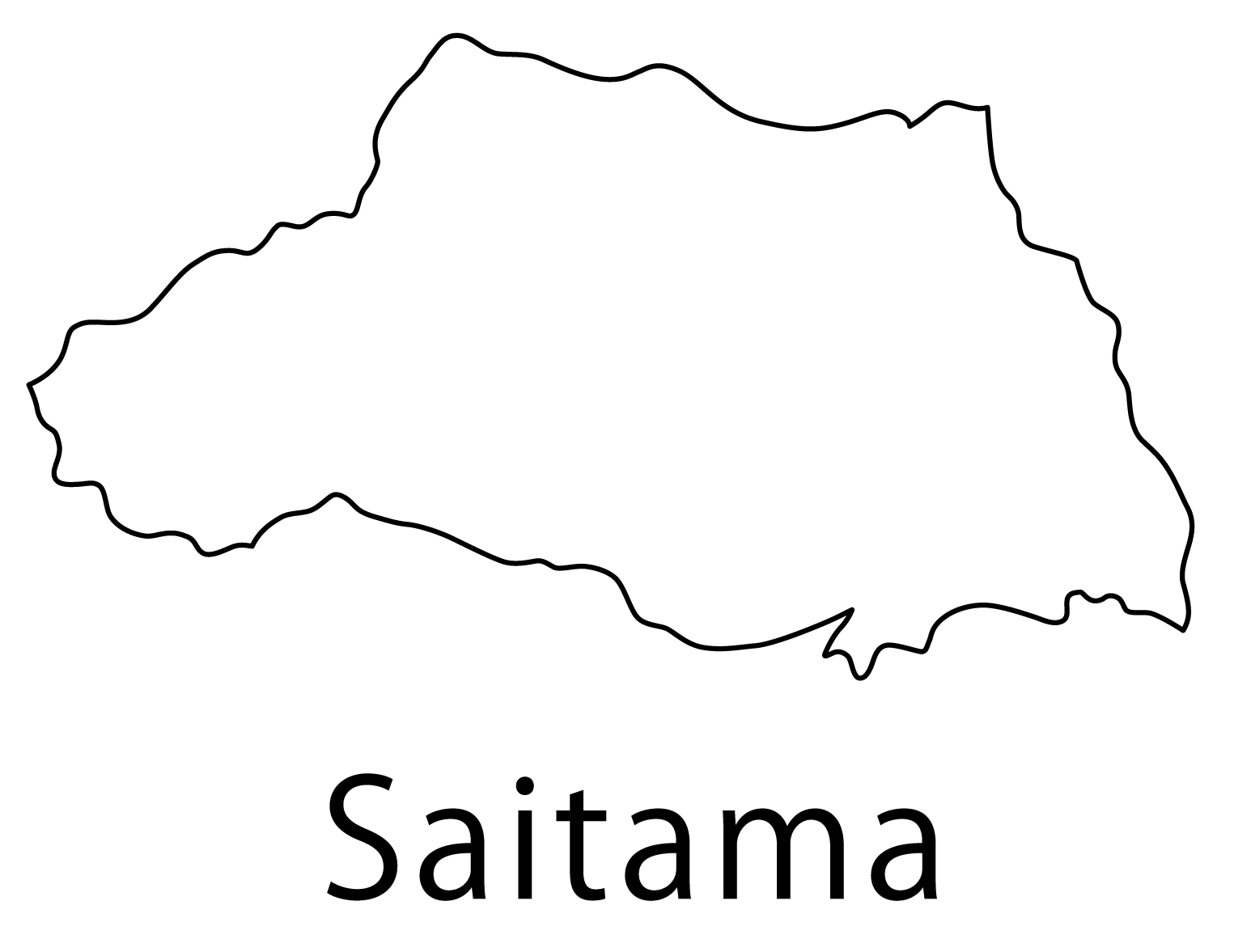 埼玉県無料フリーイラスト｜英語・都道府県名あり(白)