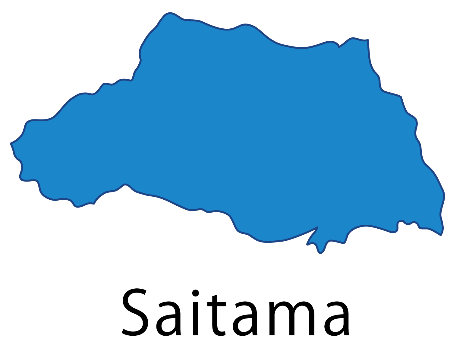 埼玉県無料フリーイラスト｜英語・都道府県名あり(青)